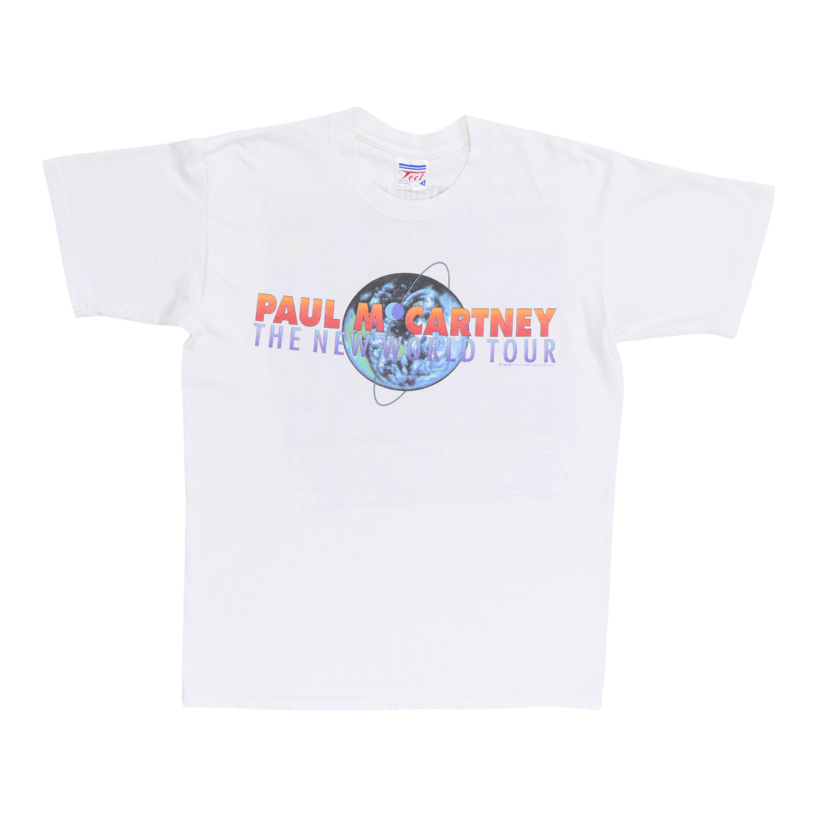 Vintage Paul McCartney 1993 The store New World Tour Music T Shirt Distressed Sz XL