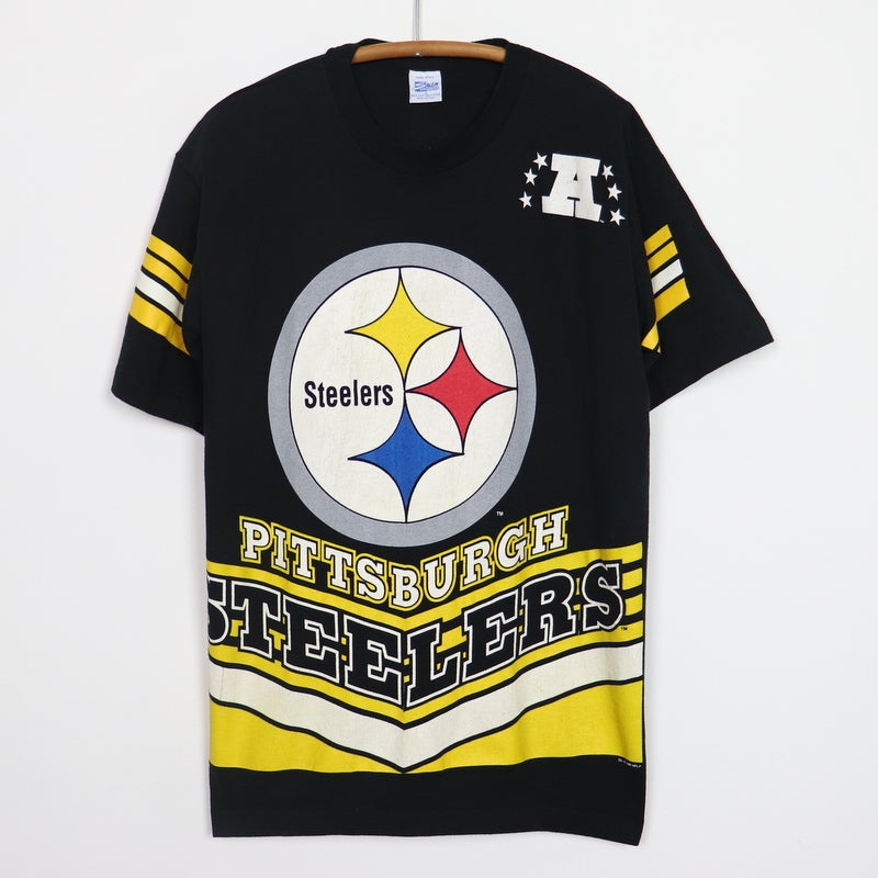 Vtg 90s PITTSBURGH STEELERS NFL Back Print Salem Sportswear T-Shirt L