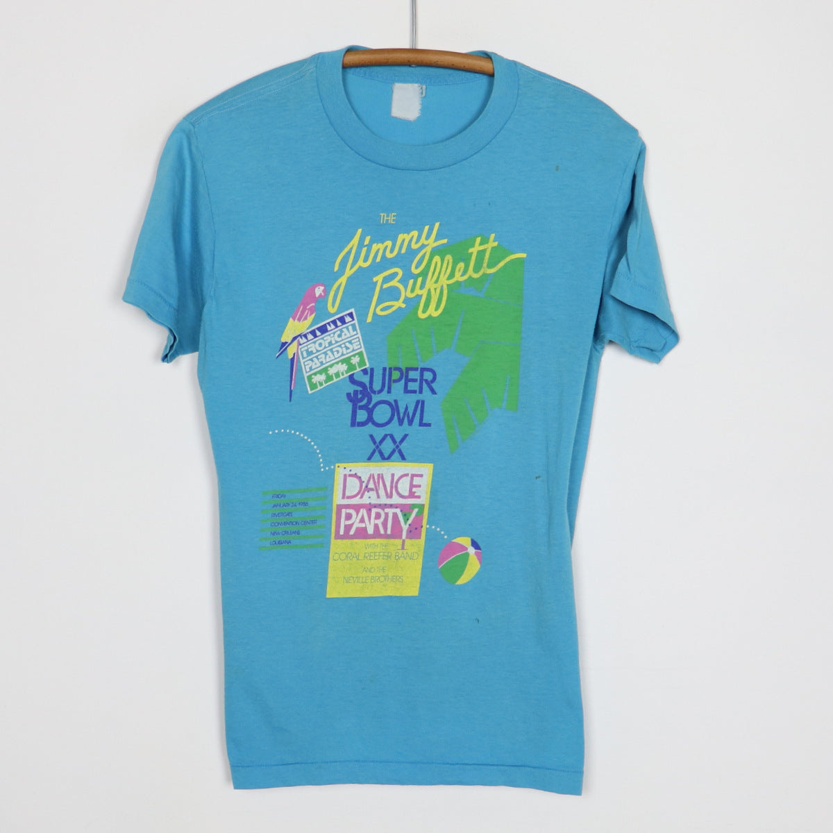 Wyco Vintage 1986 Jimmy Buffett Super Bowl Dance Party Shirt