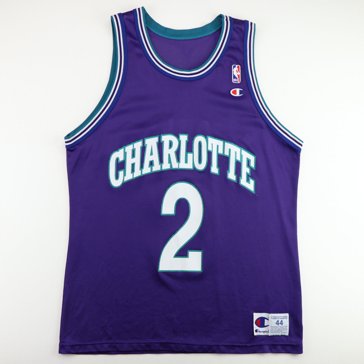 Vintage Charlotte Hornets Larry Johnson Champion Basketball