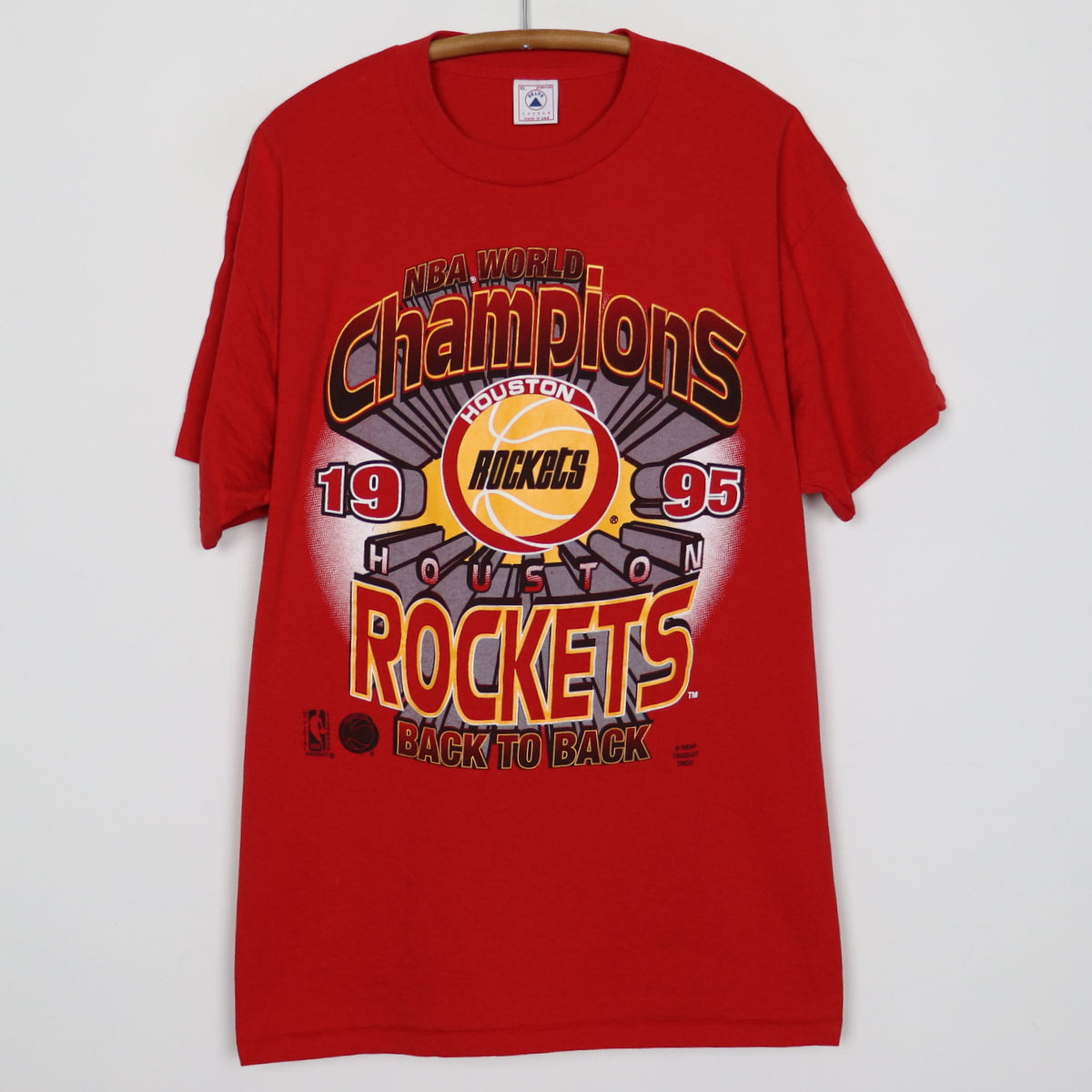 Wyco Vintage 1995 Houston Rockets Back to Back Champs NBA Shirt
