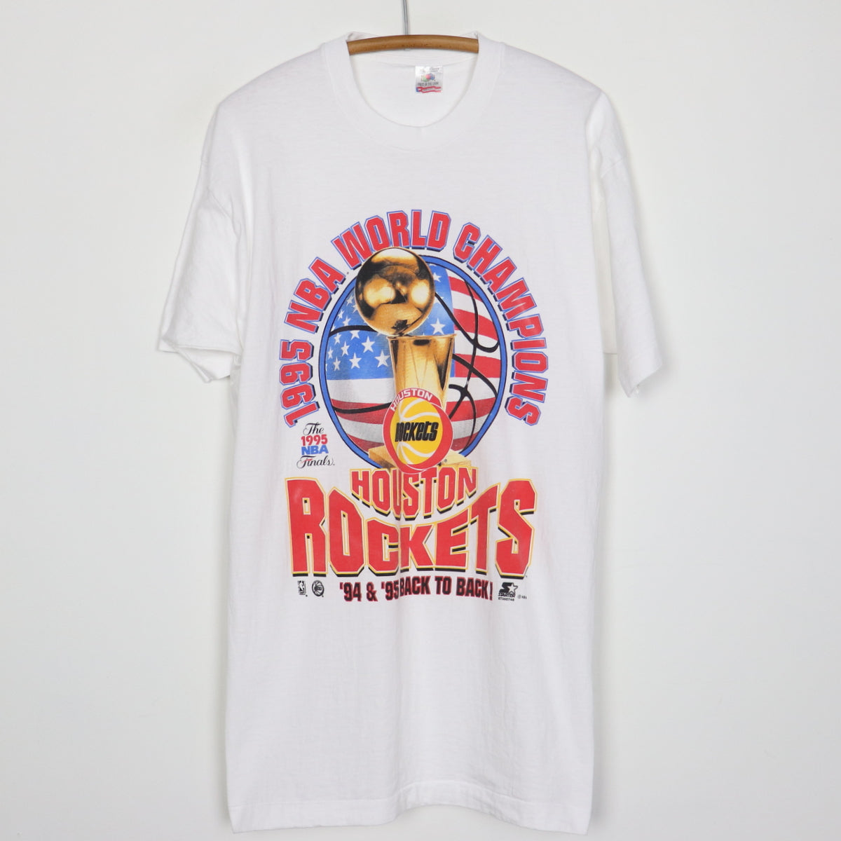 Wyco Vintage 1995 Houston Rockets Back to Back Champions Shirt