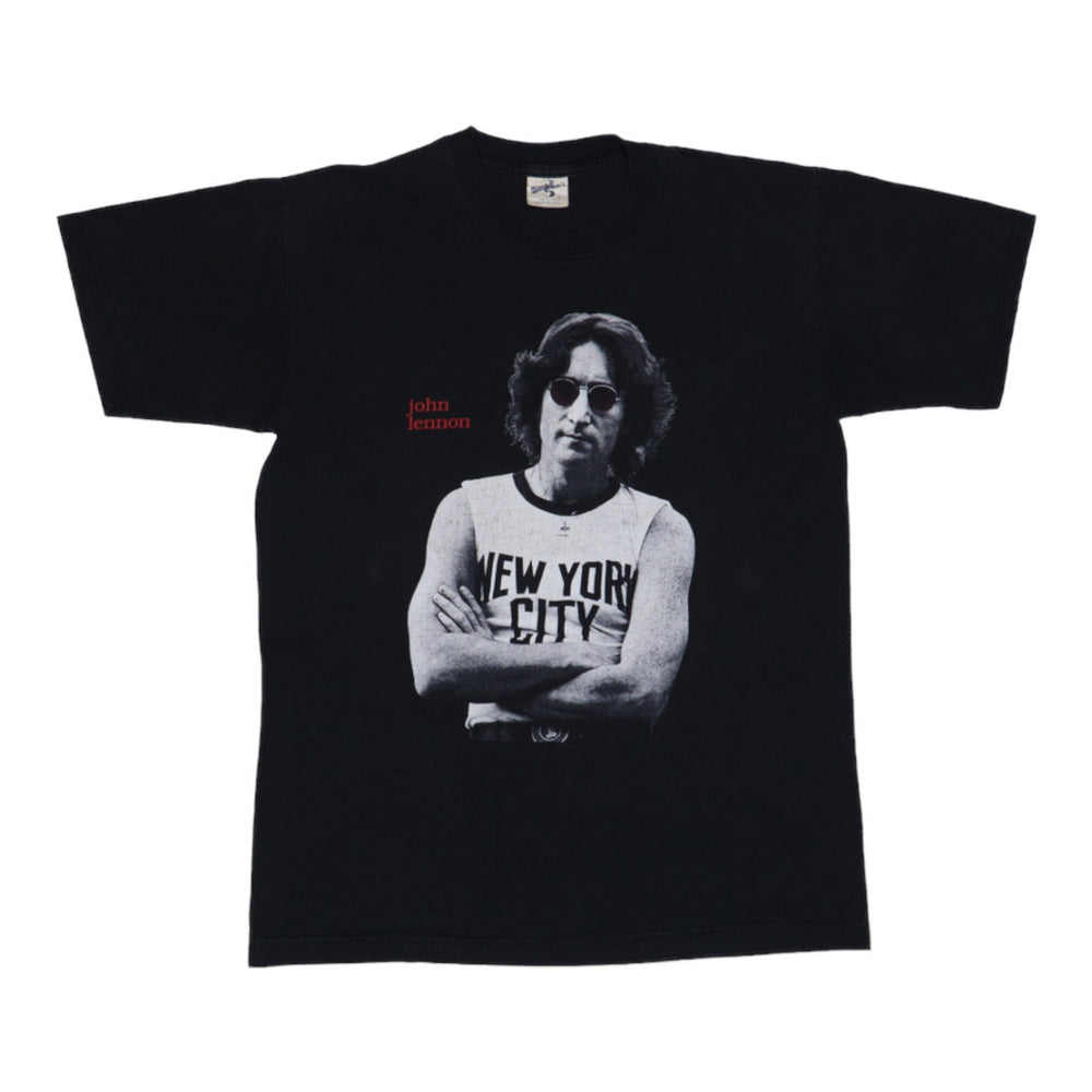 Vintage JOHN LENNON 12/8/1980 Anniversary Black Tee popular T-Shirt Devknit MEDIUM 38-40