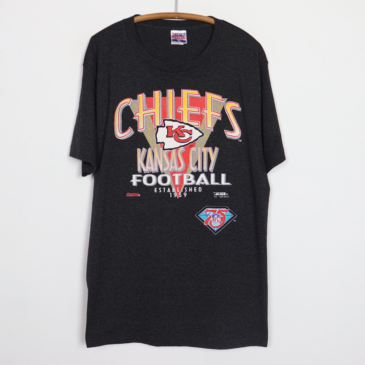 Wyco Vintage 1994 Kansas City Chiefs 75th Anniversary Shirt