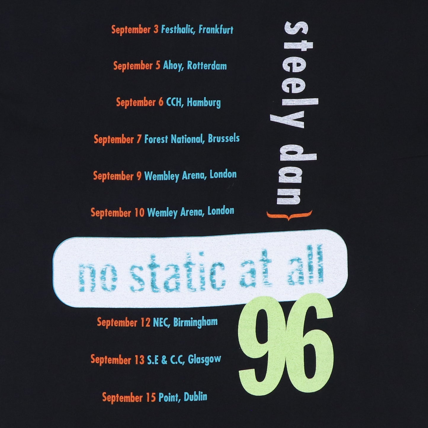 1996 Steely Dan No Static At All Tour Shirt