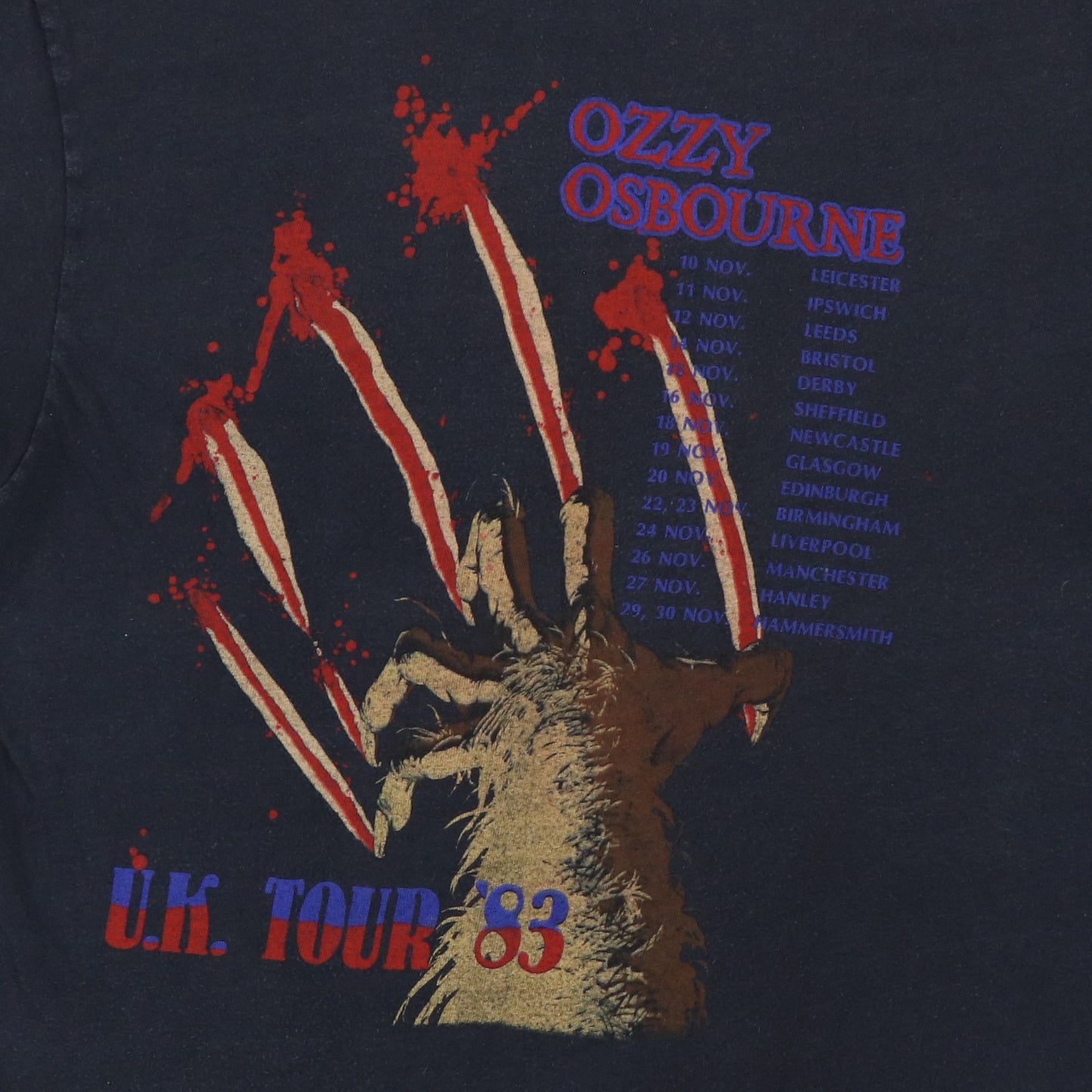 1983 Ozzy Osbourne Bark At The Moon UK Tour Shirt