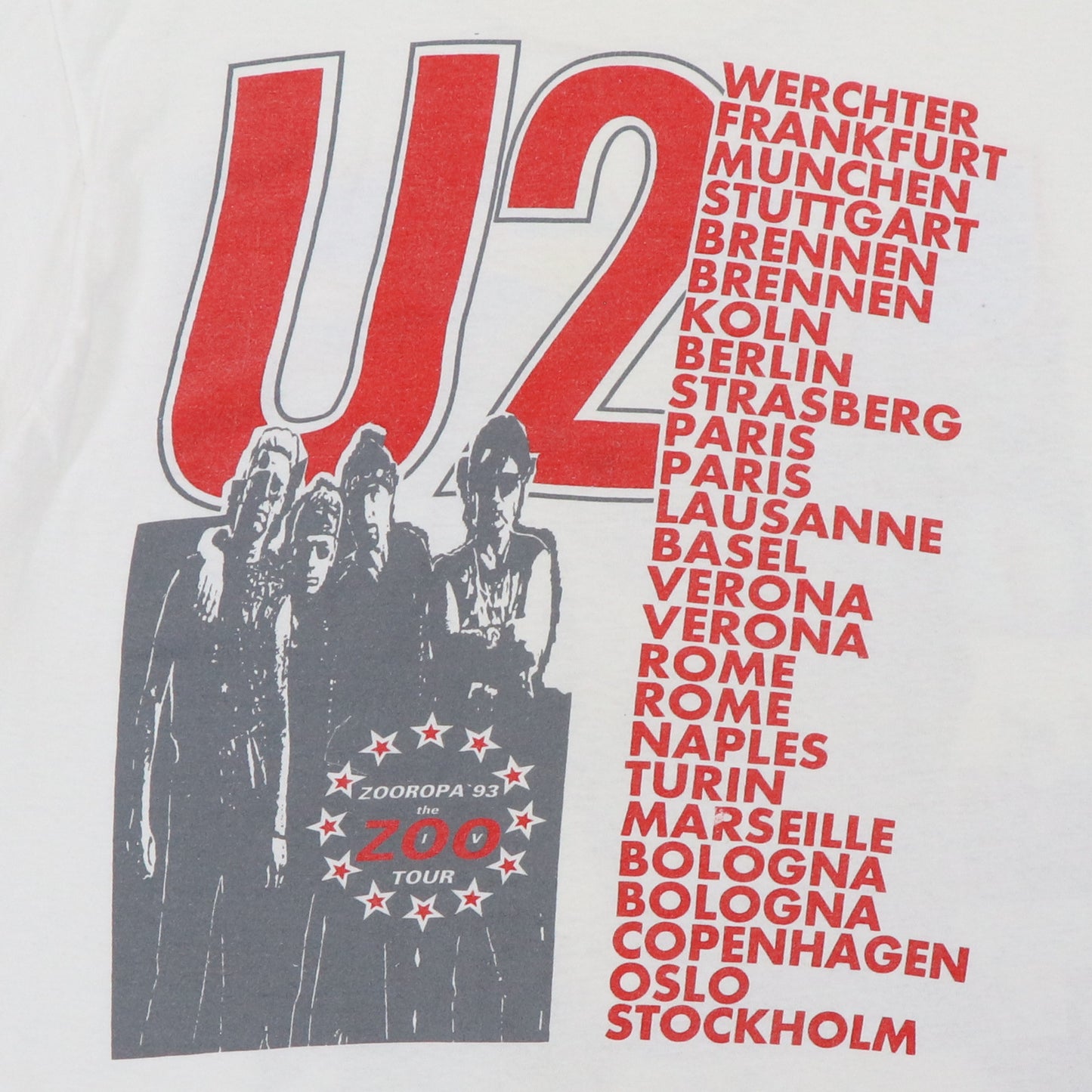 1993 U2 European Tour Shirt