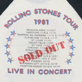 1981 Rolling Stones Tour Jersey Shirt