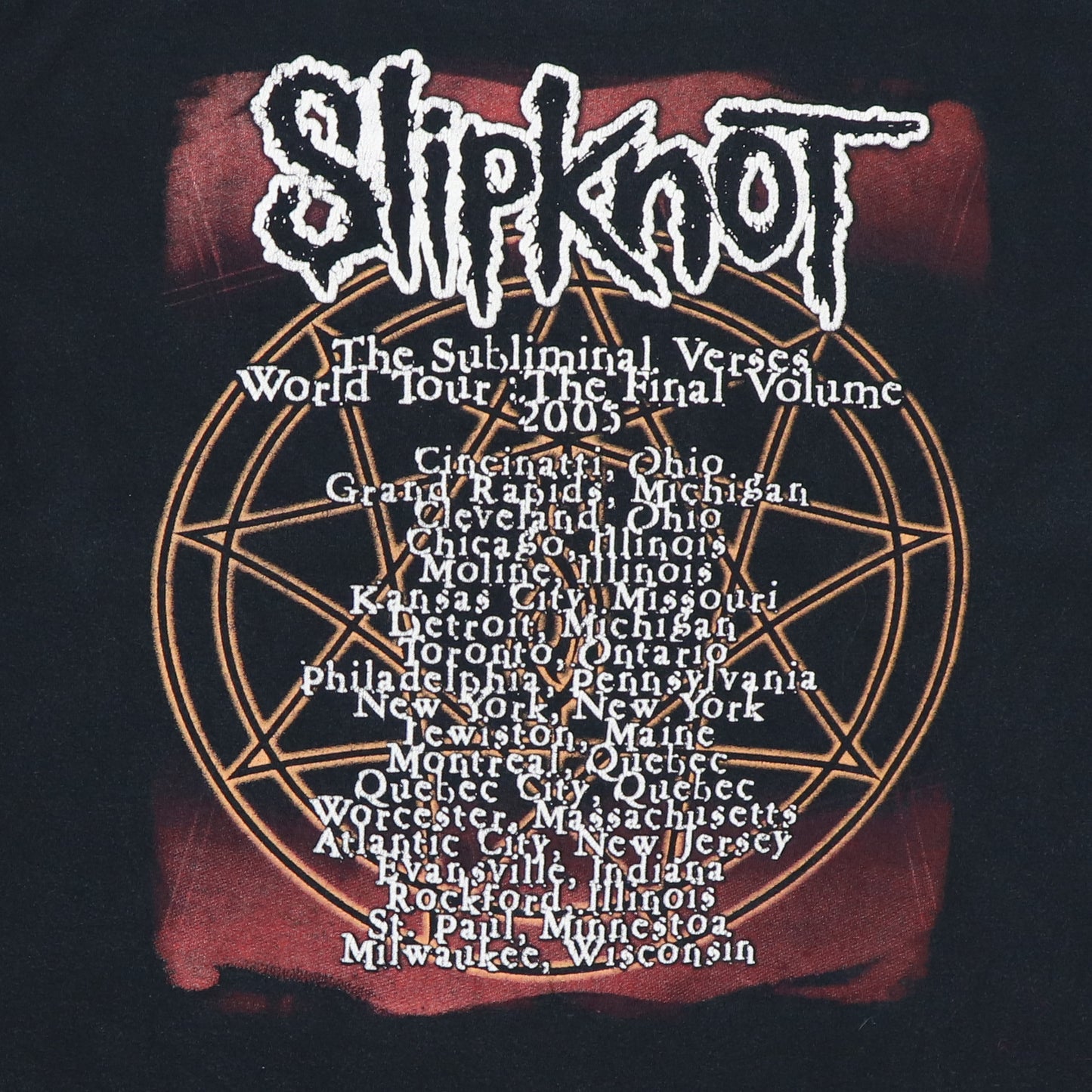 2005 Slipknot Subliminal Verses World Tour Shirt