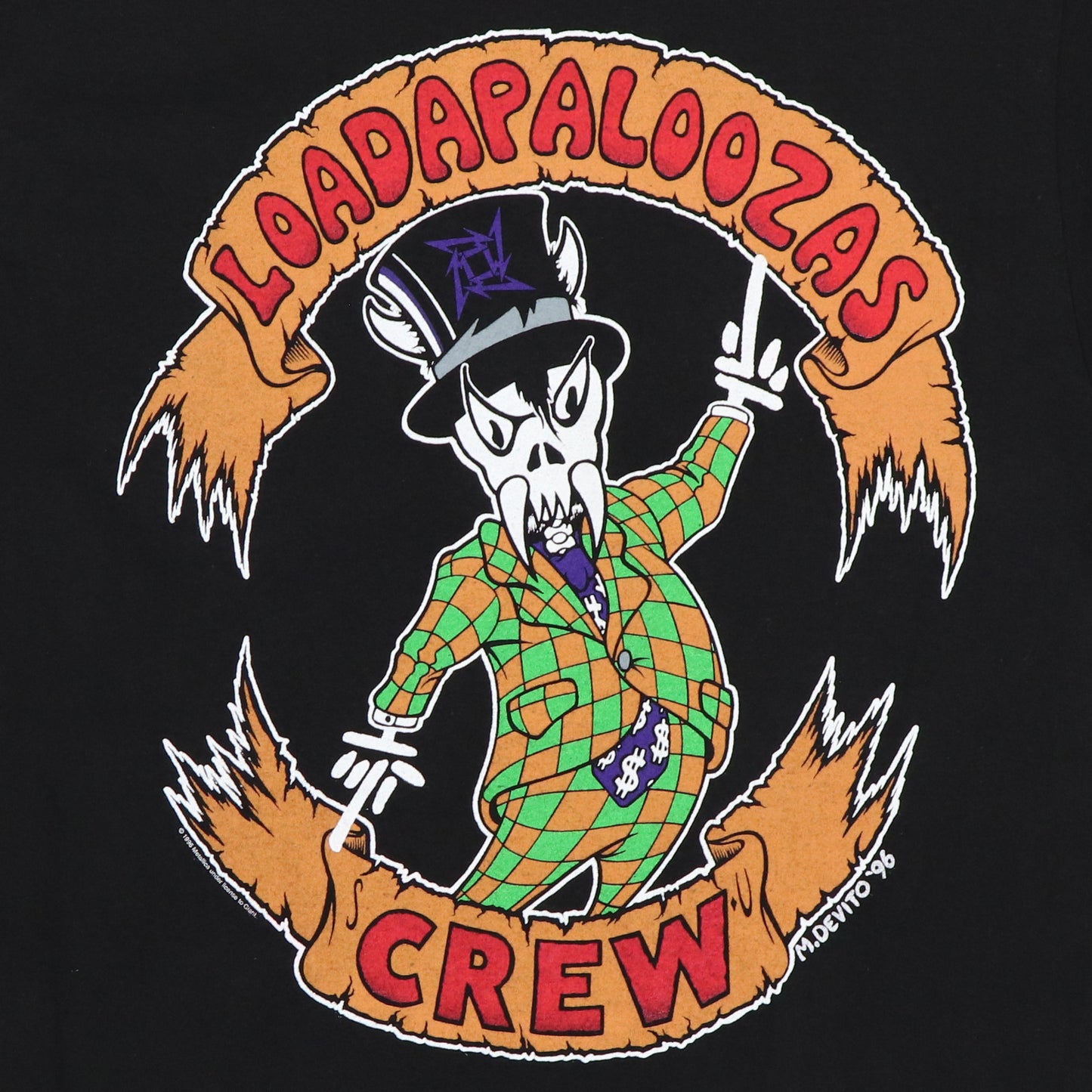 1996 Metallica Loadaplaooza Lollapalooza Crew Shirt