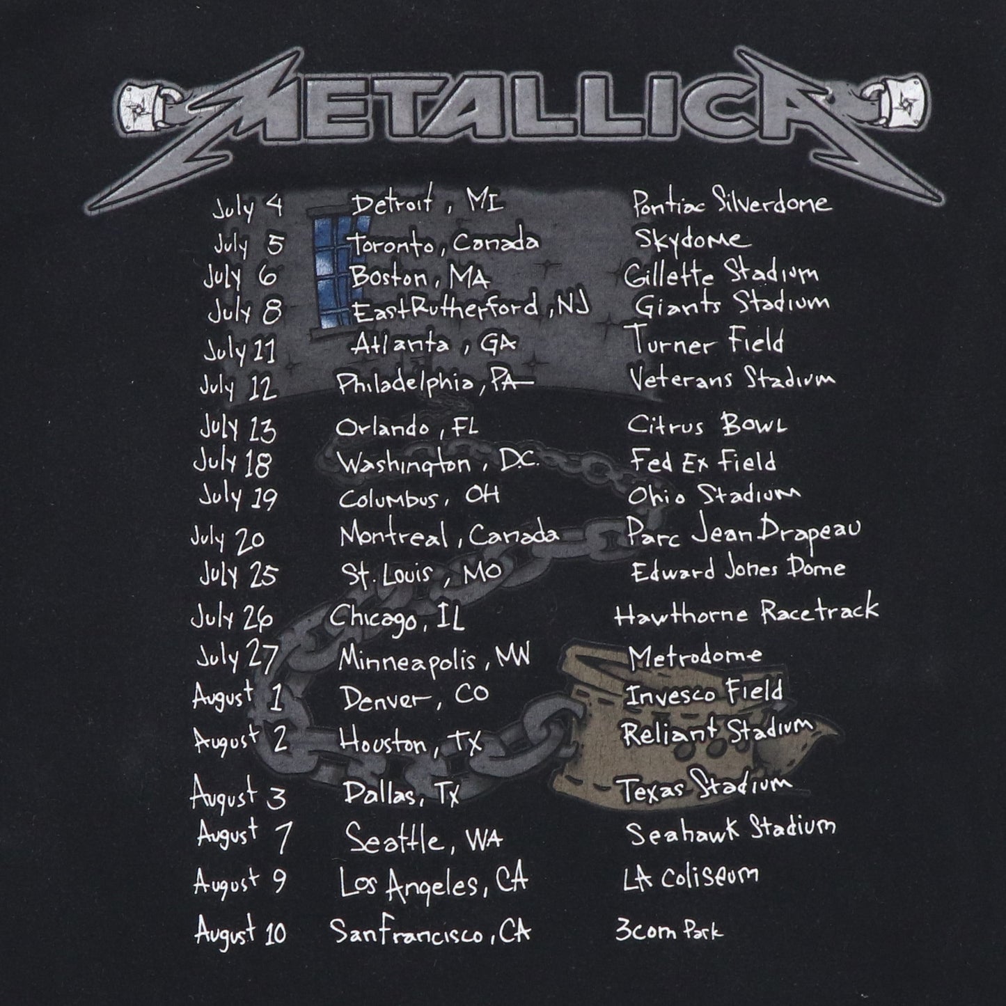 2003 Metallica Summer Sanitarium Tour Shirt