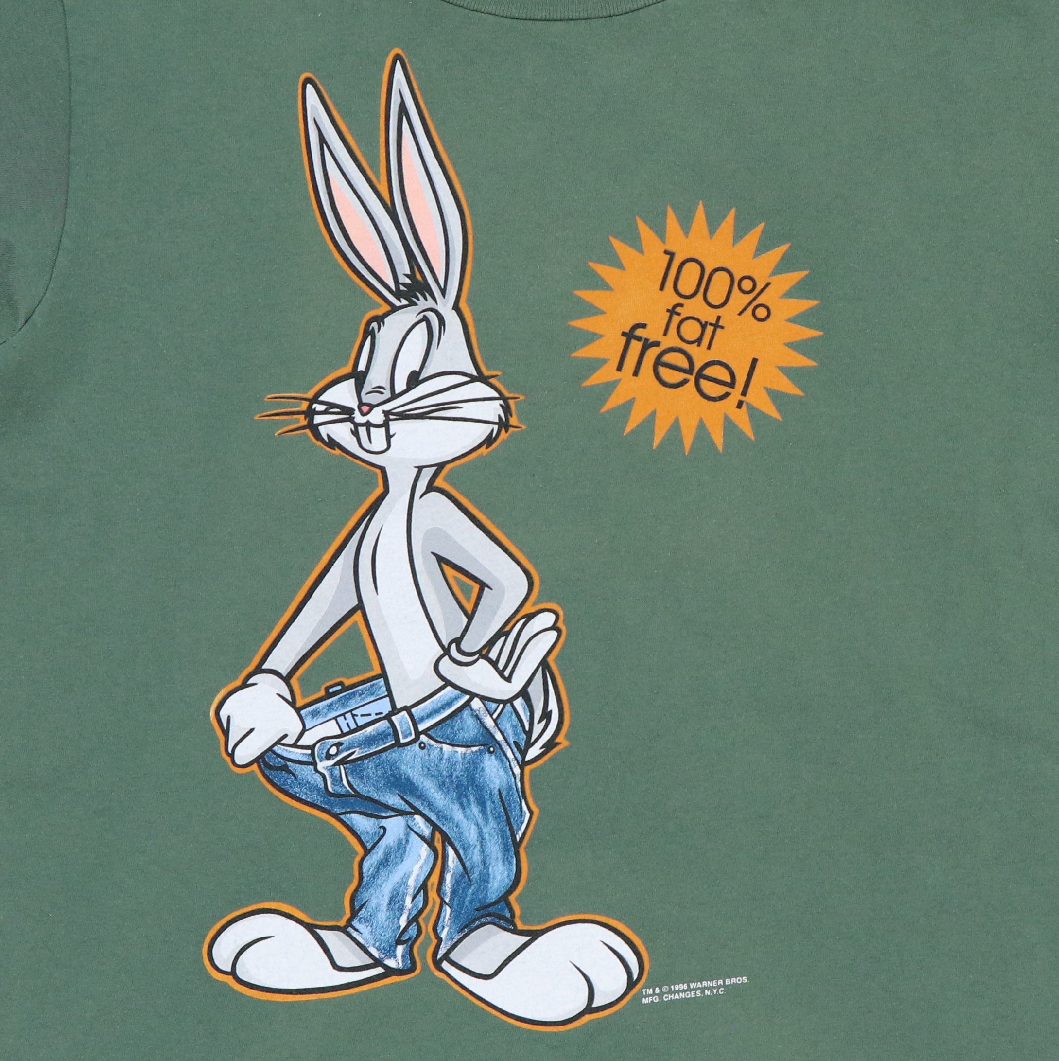 Vintage 1996 Bugs Bunny popular 100% Fat Free Shirt