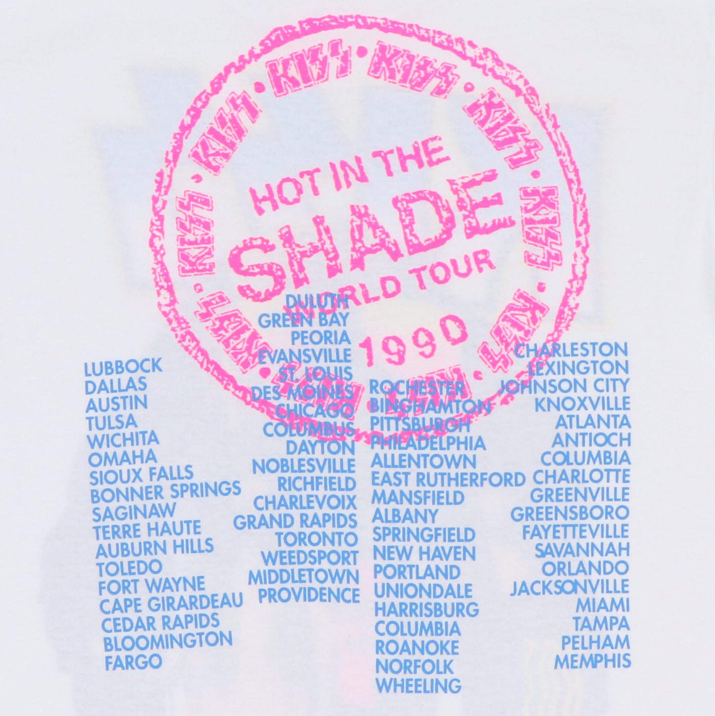 1990 Kiss Hot In The Shade Tour Shirt