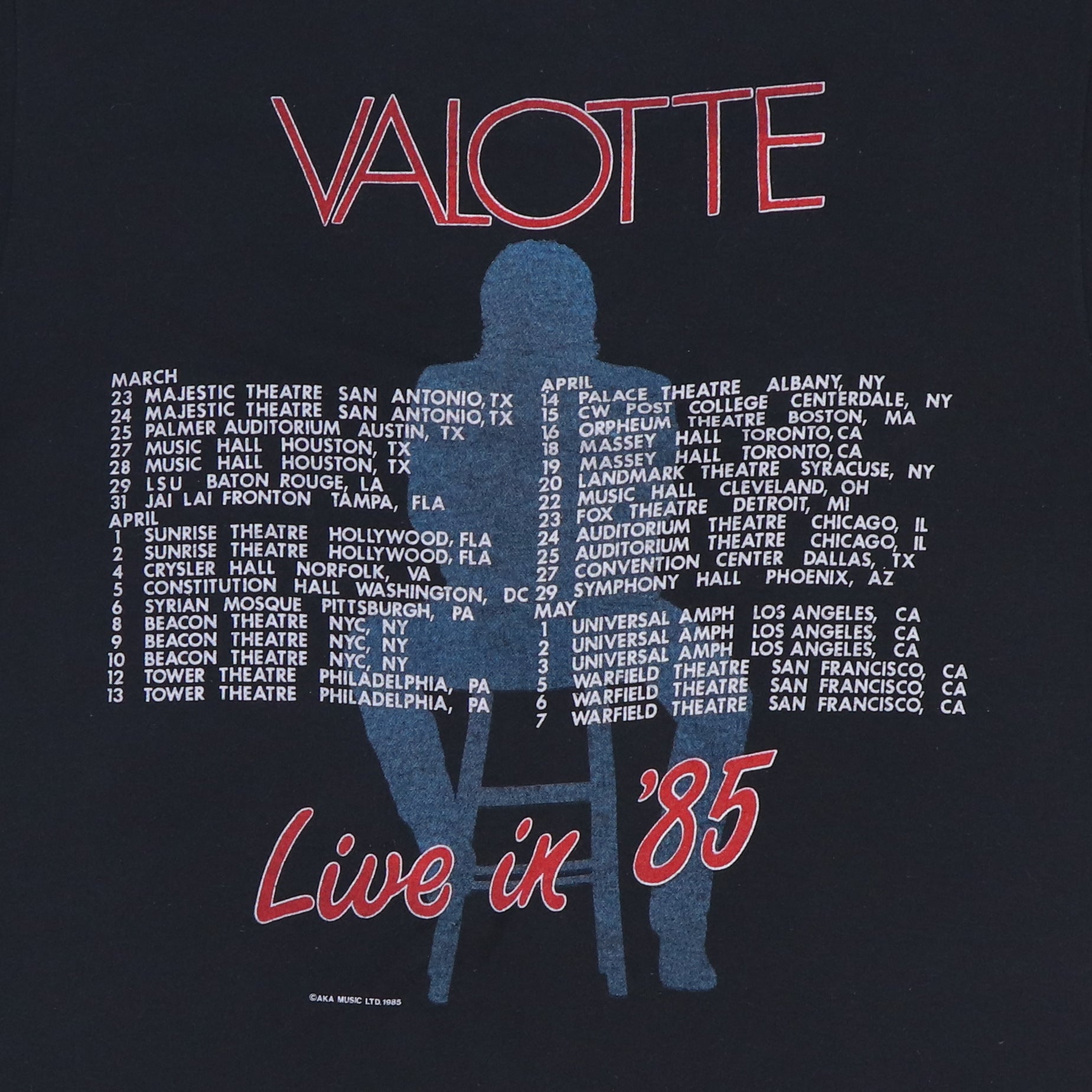 80s Julian Lennon Valotte Live in 85 Tour offers t-shirt Medium