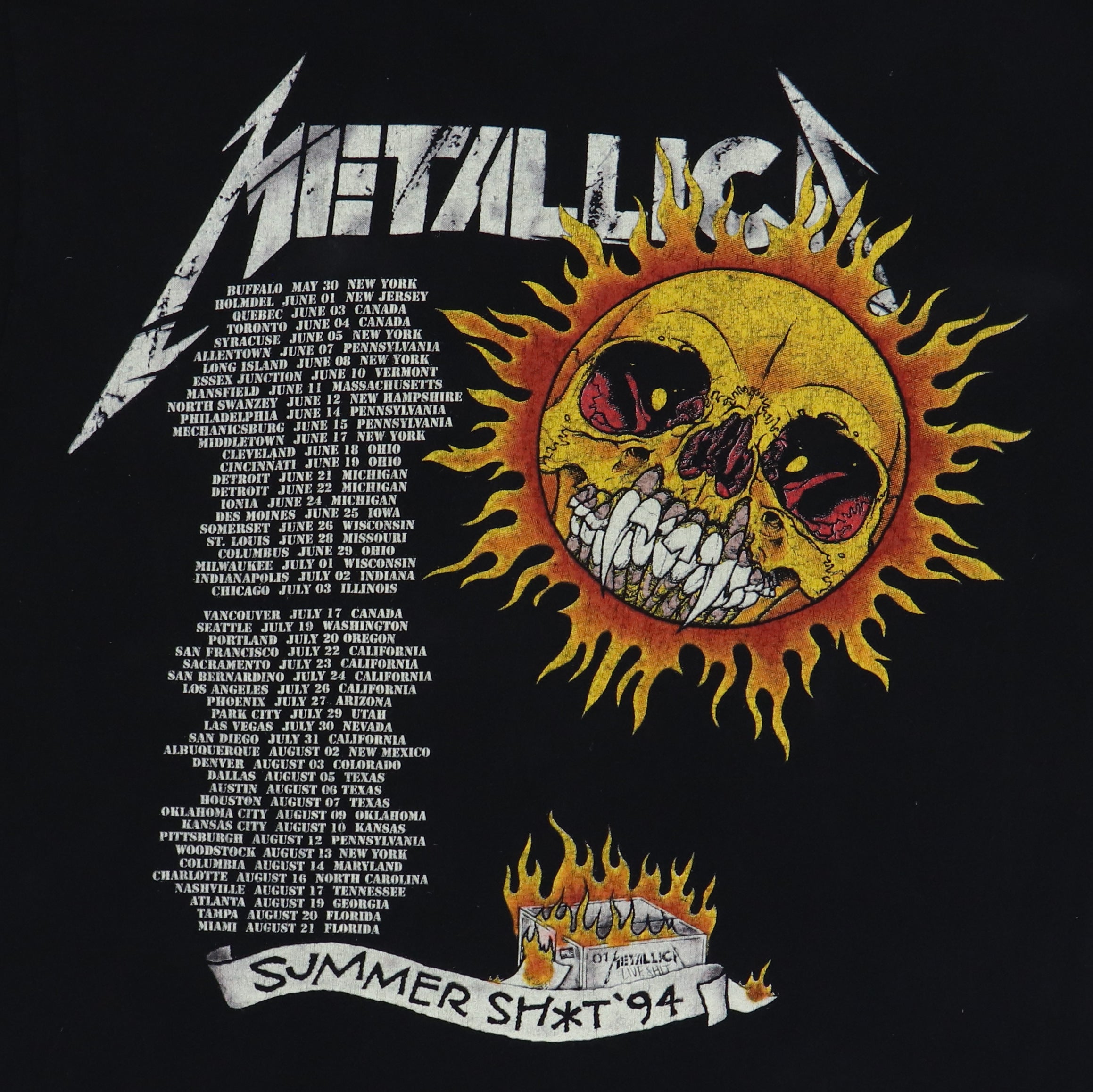 1994 Metallica Summer Shit Pushead Tour Shirt – WyCo Vintage