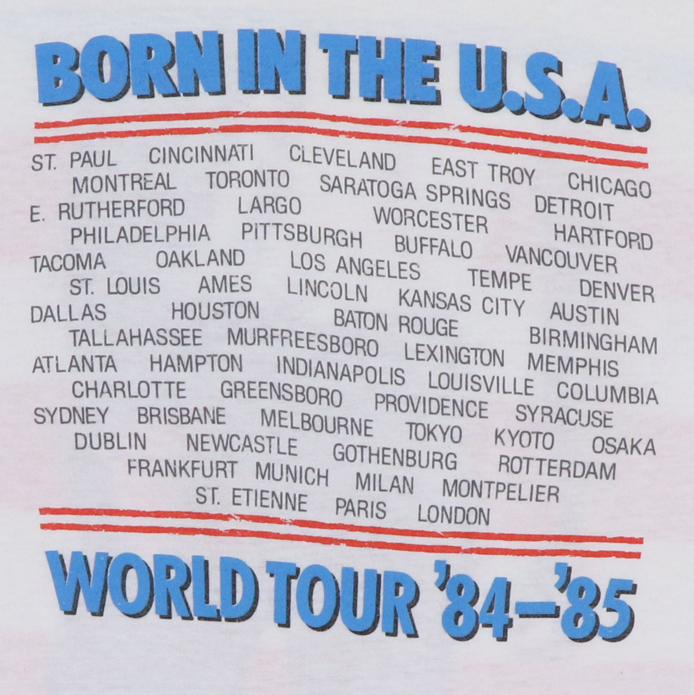 1984 Bruce Springsteen Born In The USA Tour Shirt