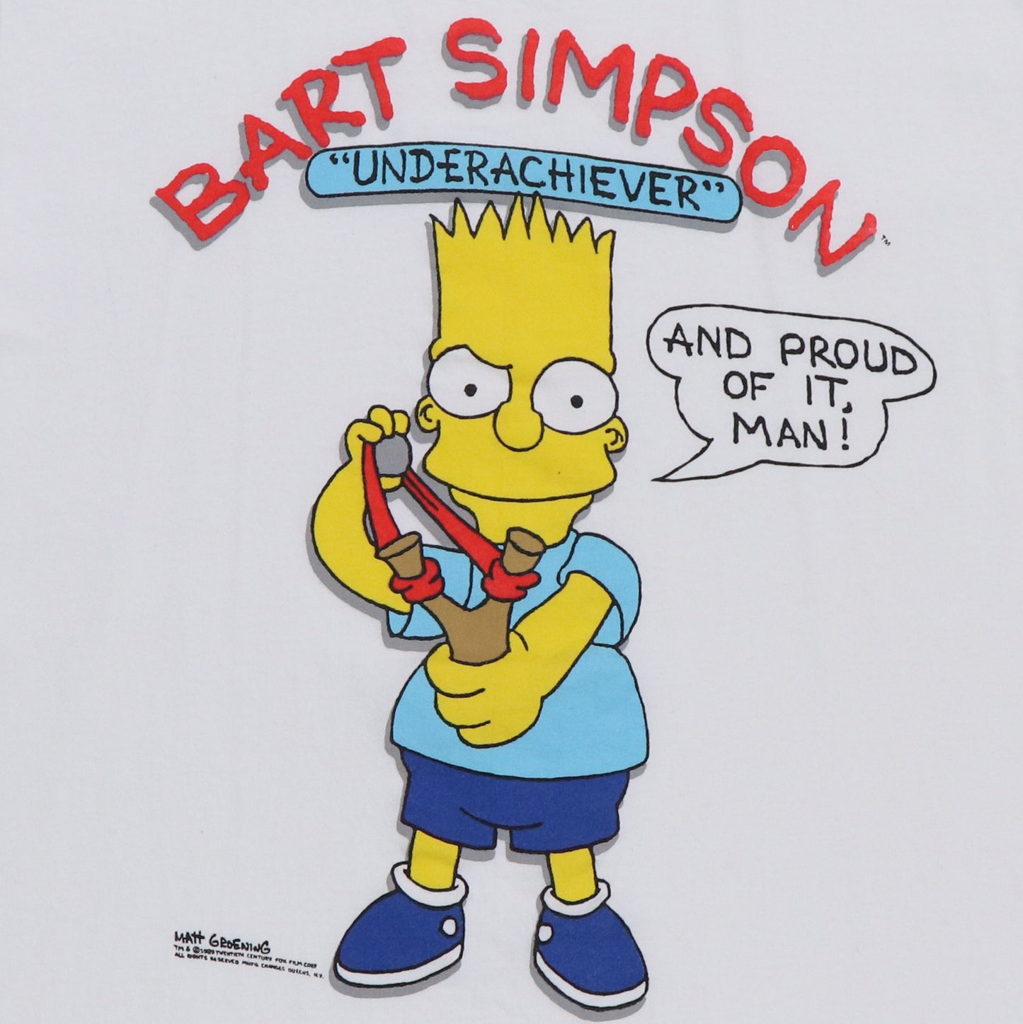 1989 The Simpsons Bart Simpson Underachiever Shirt