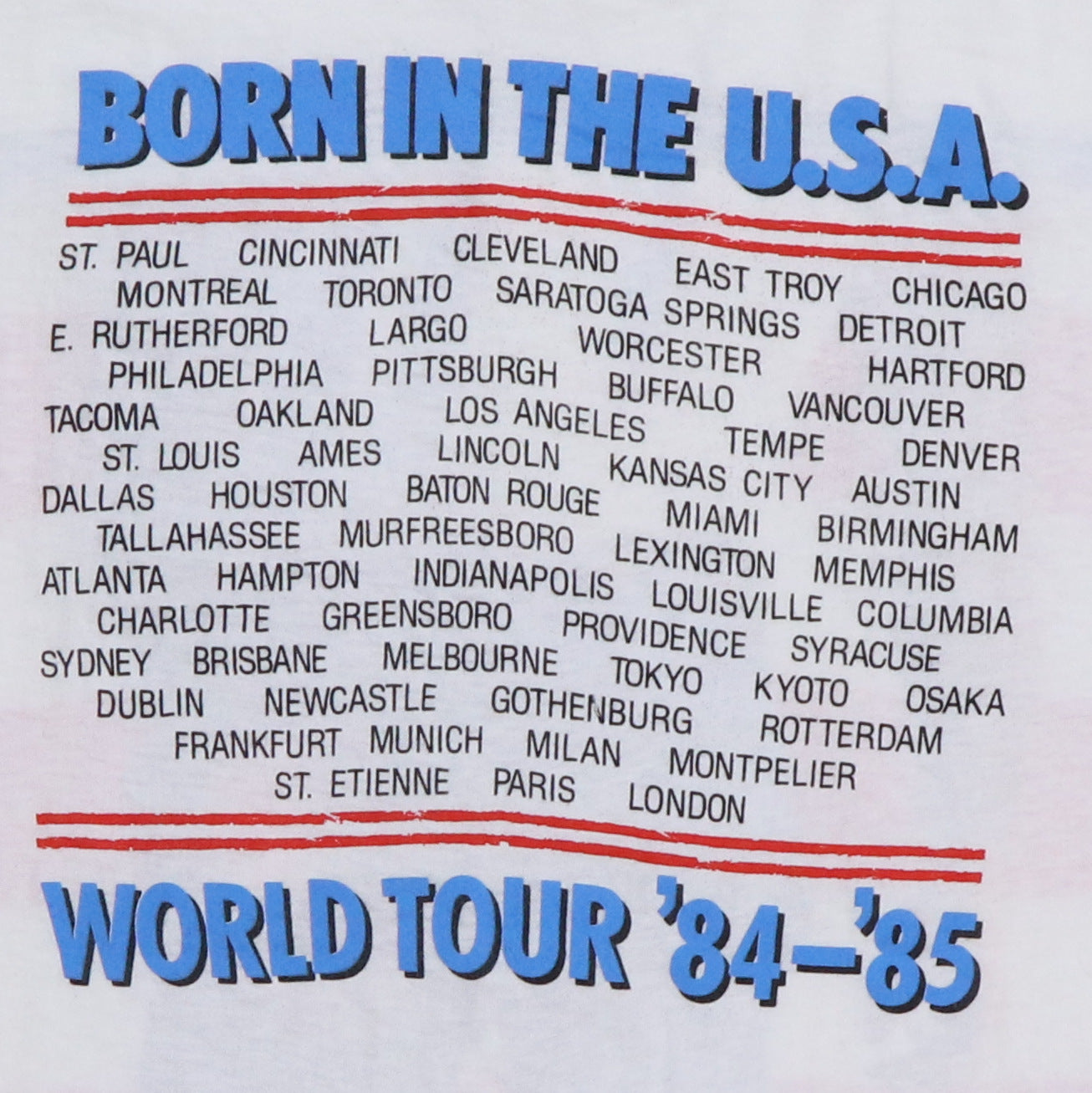 1984 Bruce Springsteen Born In The USA Tour Shirt