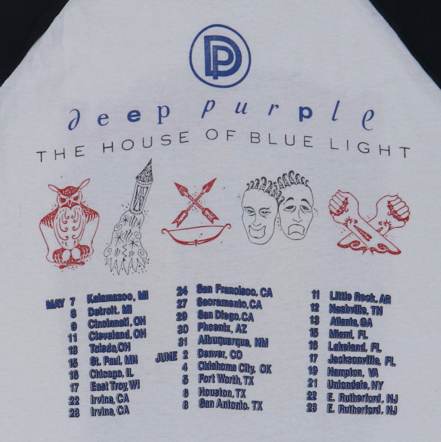 1987 Deep Purple House Of Blue Light Tour Jersey Shirt