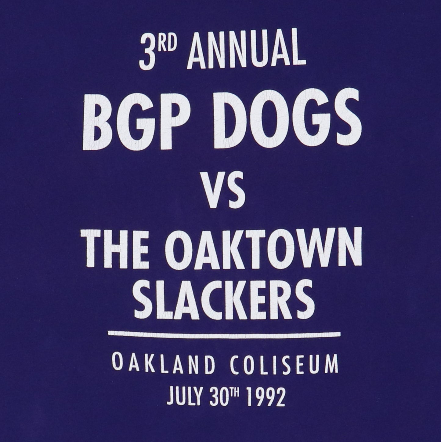 1992 Bill Graham BGP Dogs Vs Oaktown Slackers Shirt