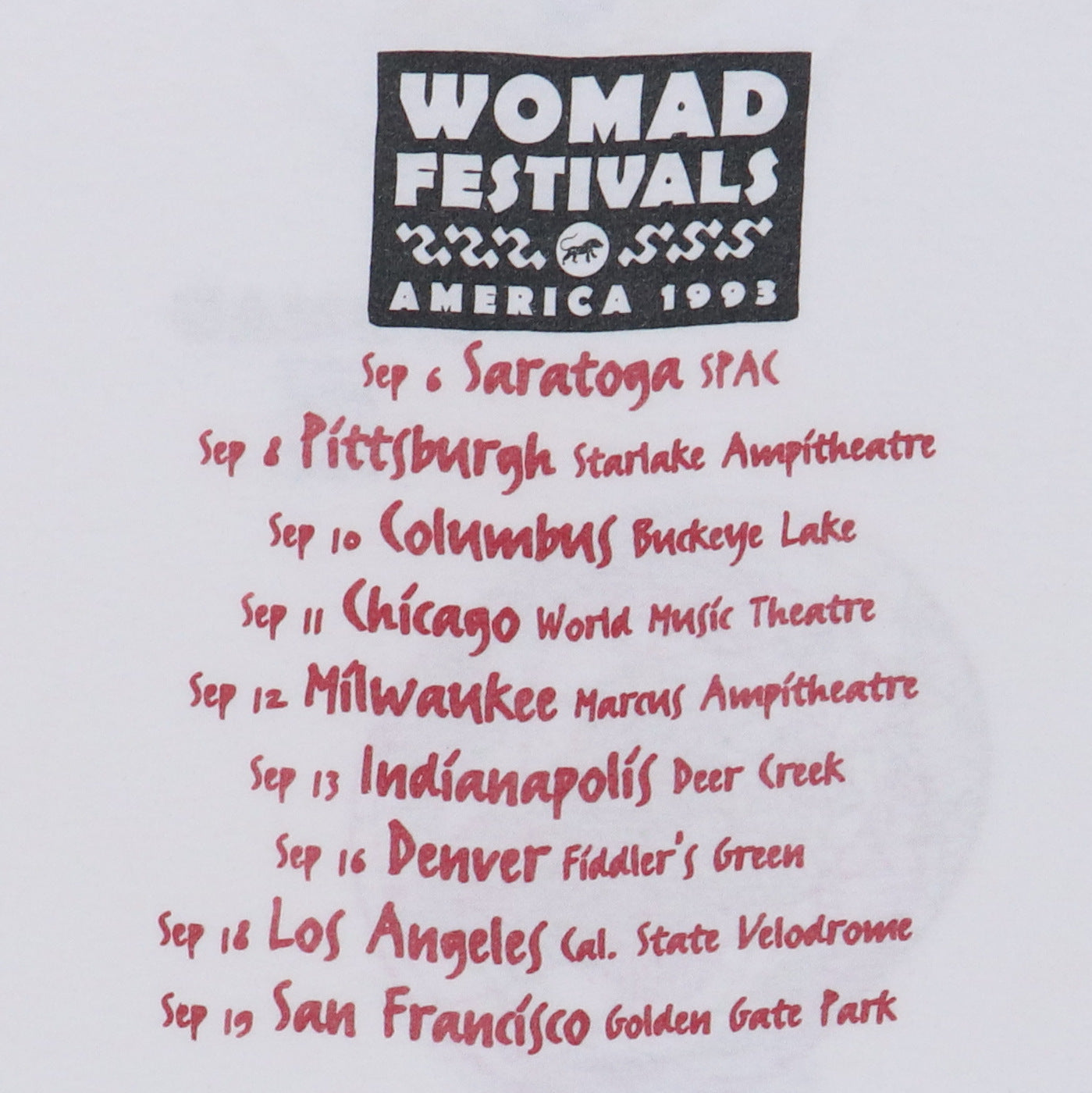 1993 WOMAD World Of Music Shirt