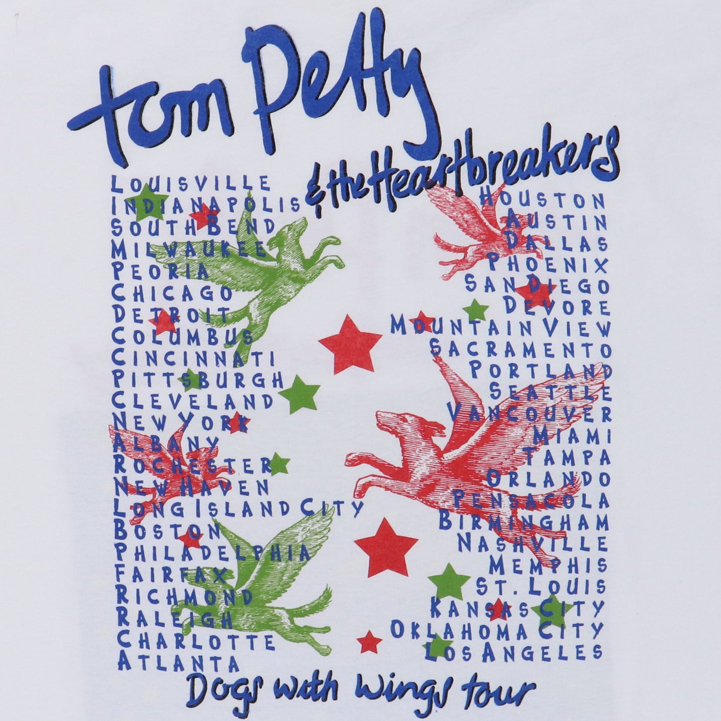 1995 Tom Petty Dogs With Wings Tour Shirt