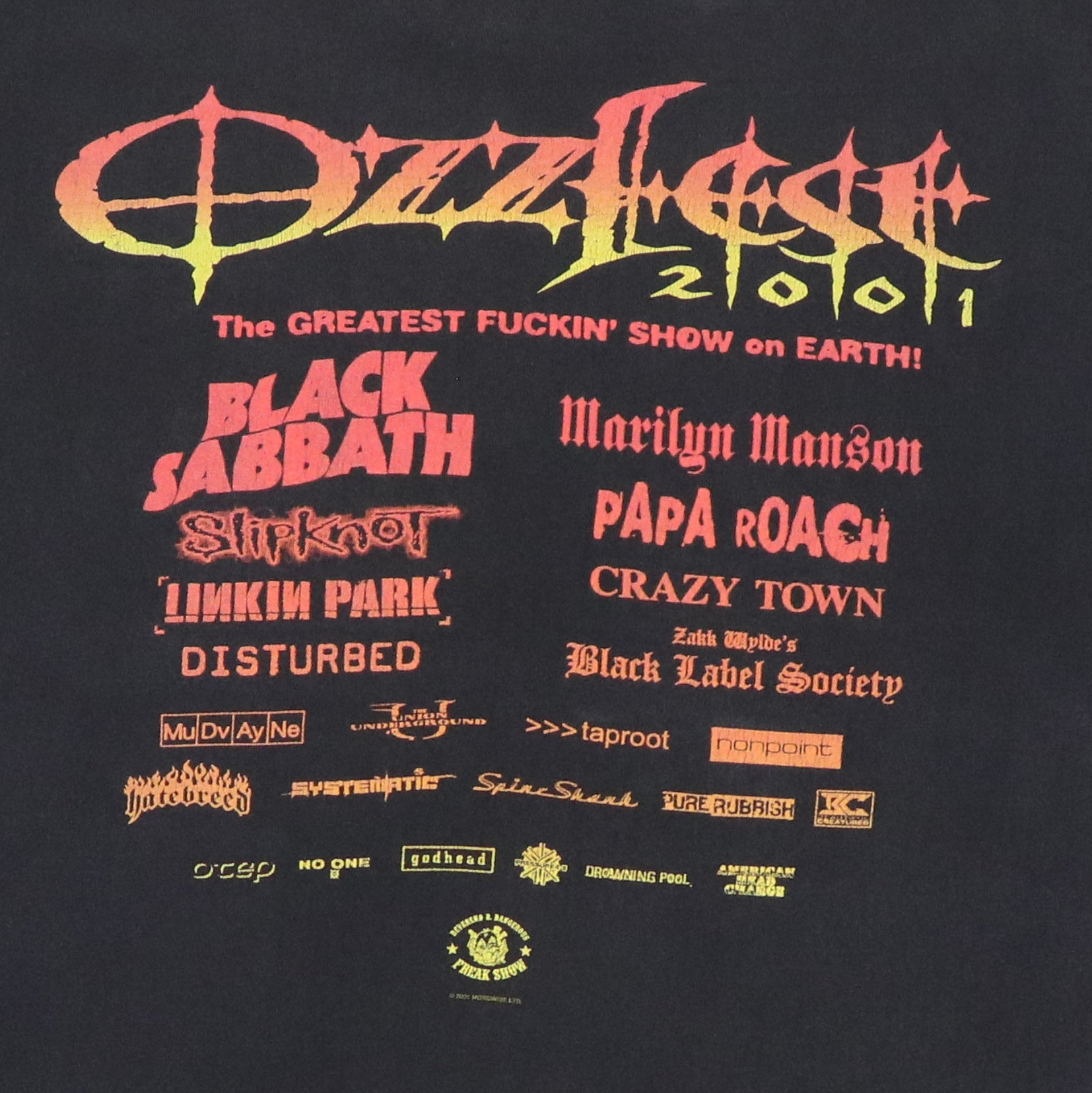 Ozzfest 2001 Official Tour Merchandise (Tank factory Top)