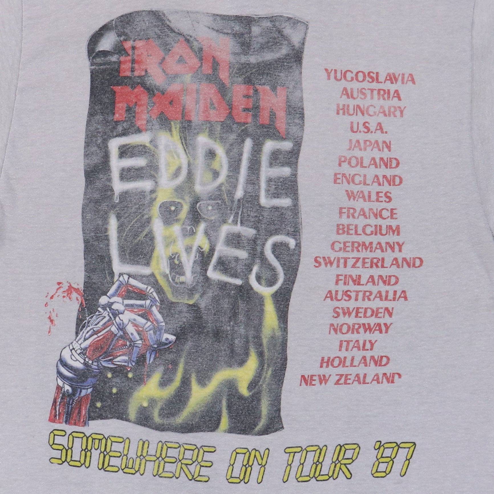 1987 Iron Maiden Somewhere On Tour Shirt