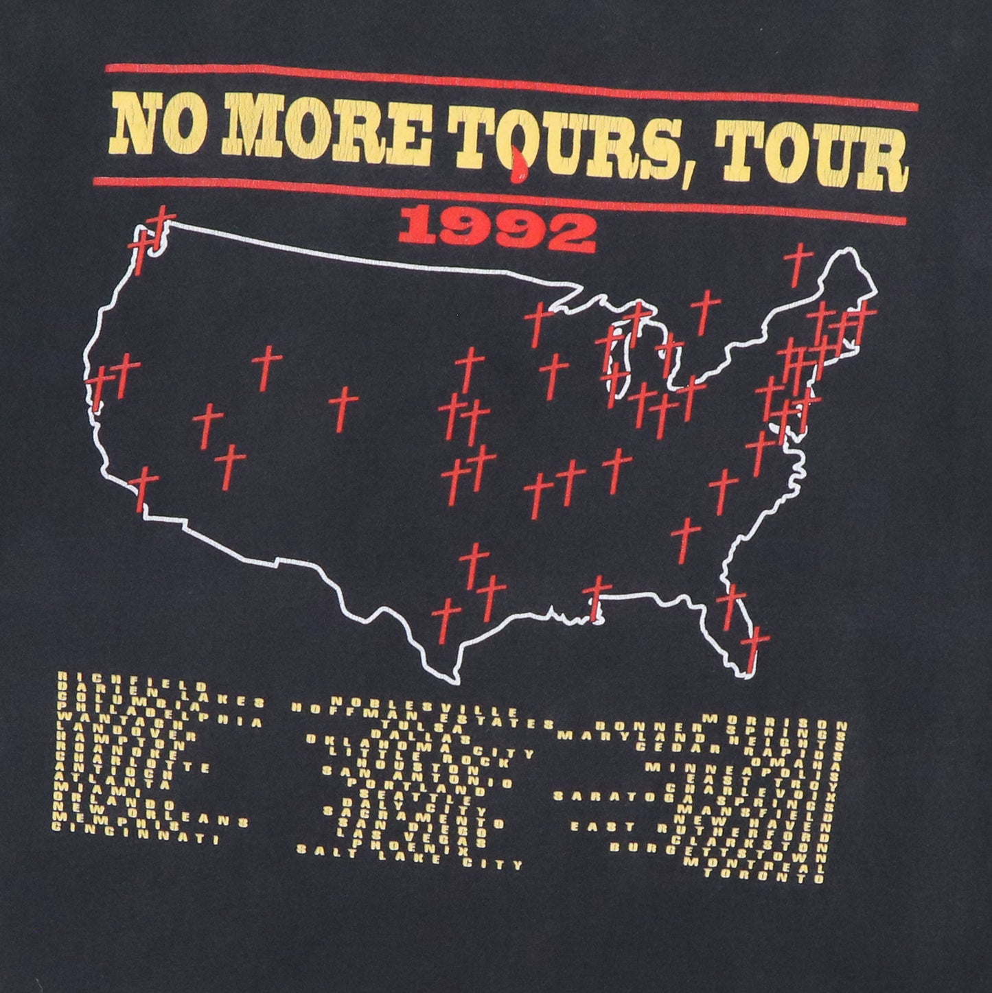 1992 Ozzy Osbourne No More Tours Tour Shirt