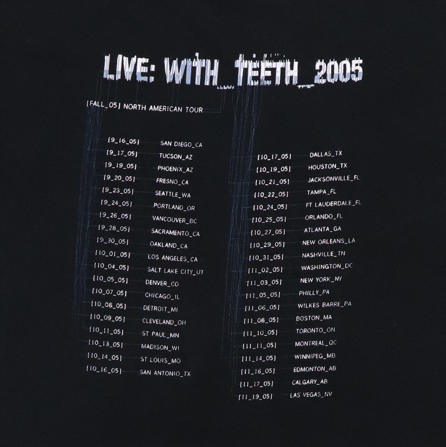 2005 Nine Inch Nails With Teeth Tour Shirt