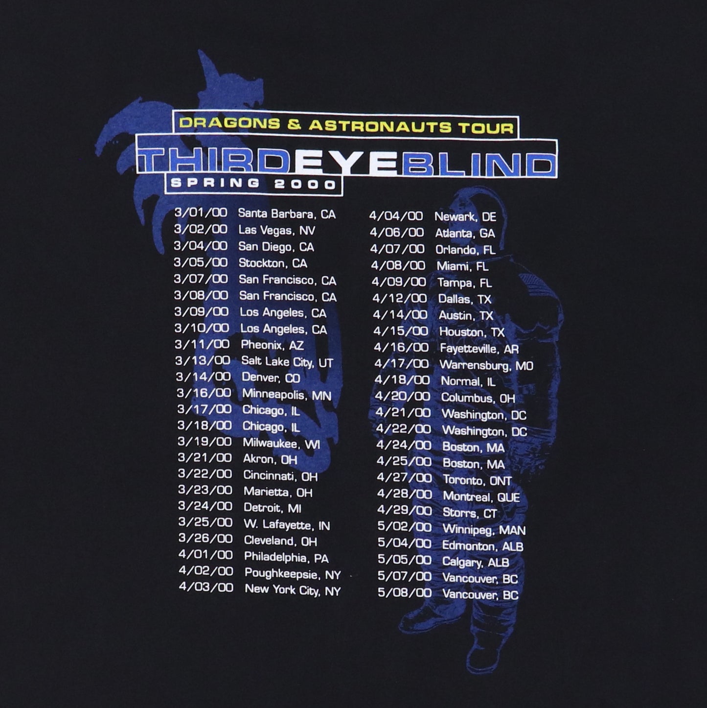 2000 Third Eye Blind Blue Tour Shirt