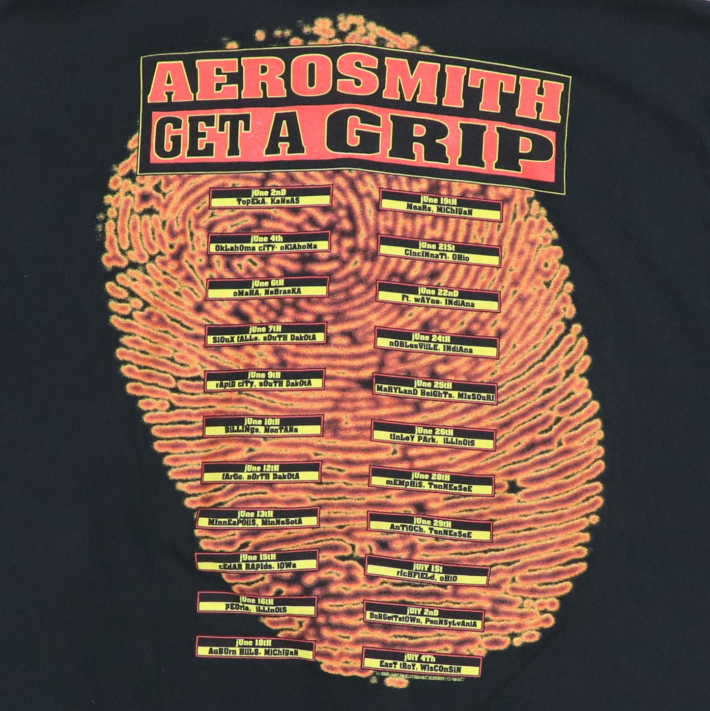 1993 Aerosmith Get A Grip Tour Shirt