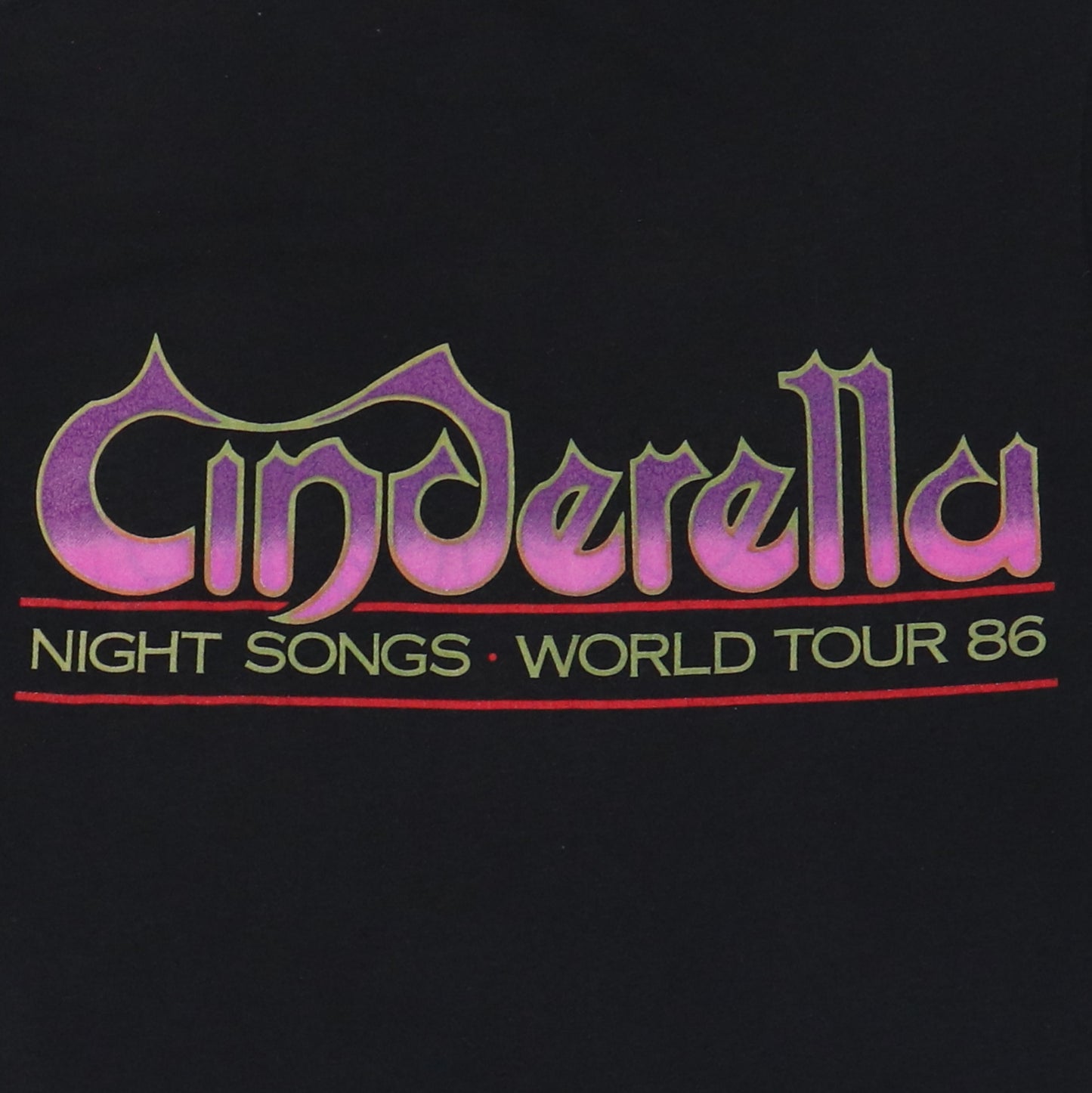 1986 Cinderella Night Songs World Tour Shirt