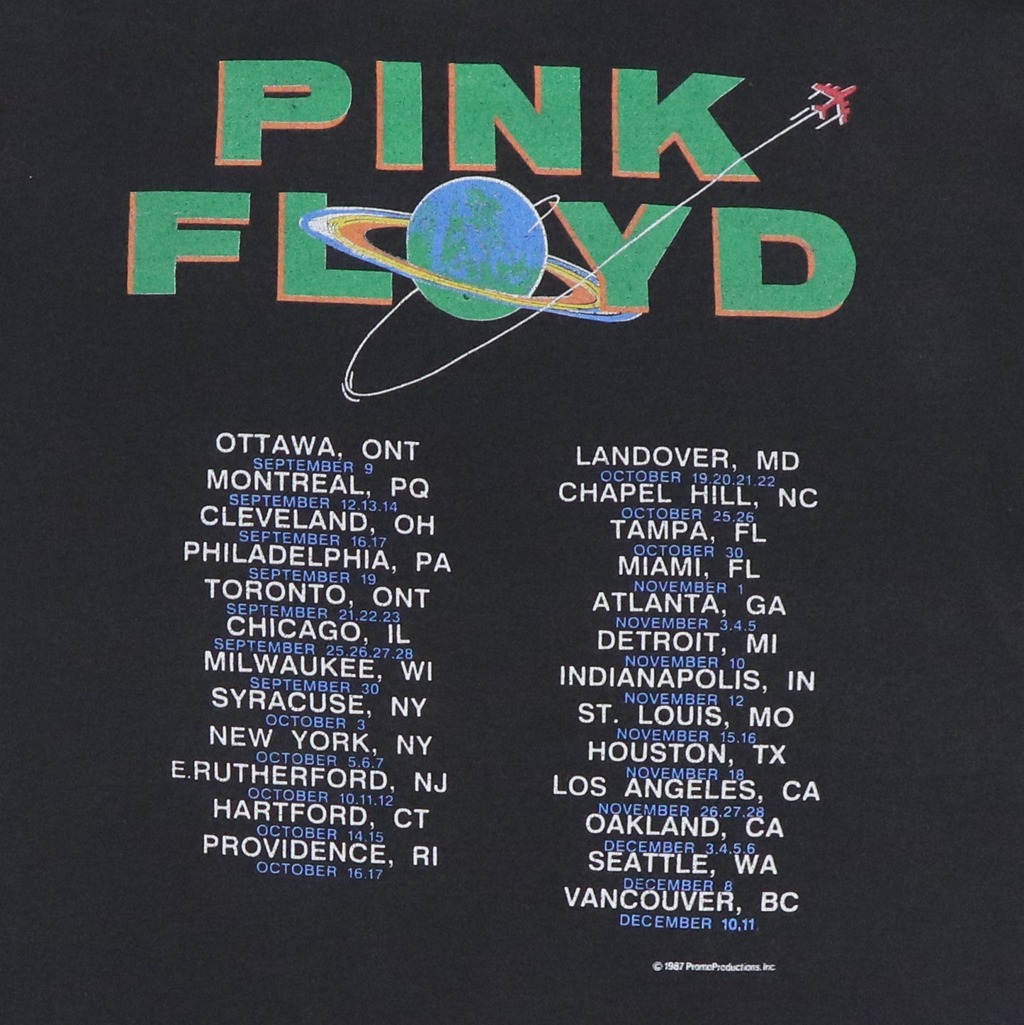 1987 Pink Floyd Tour Shirt