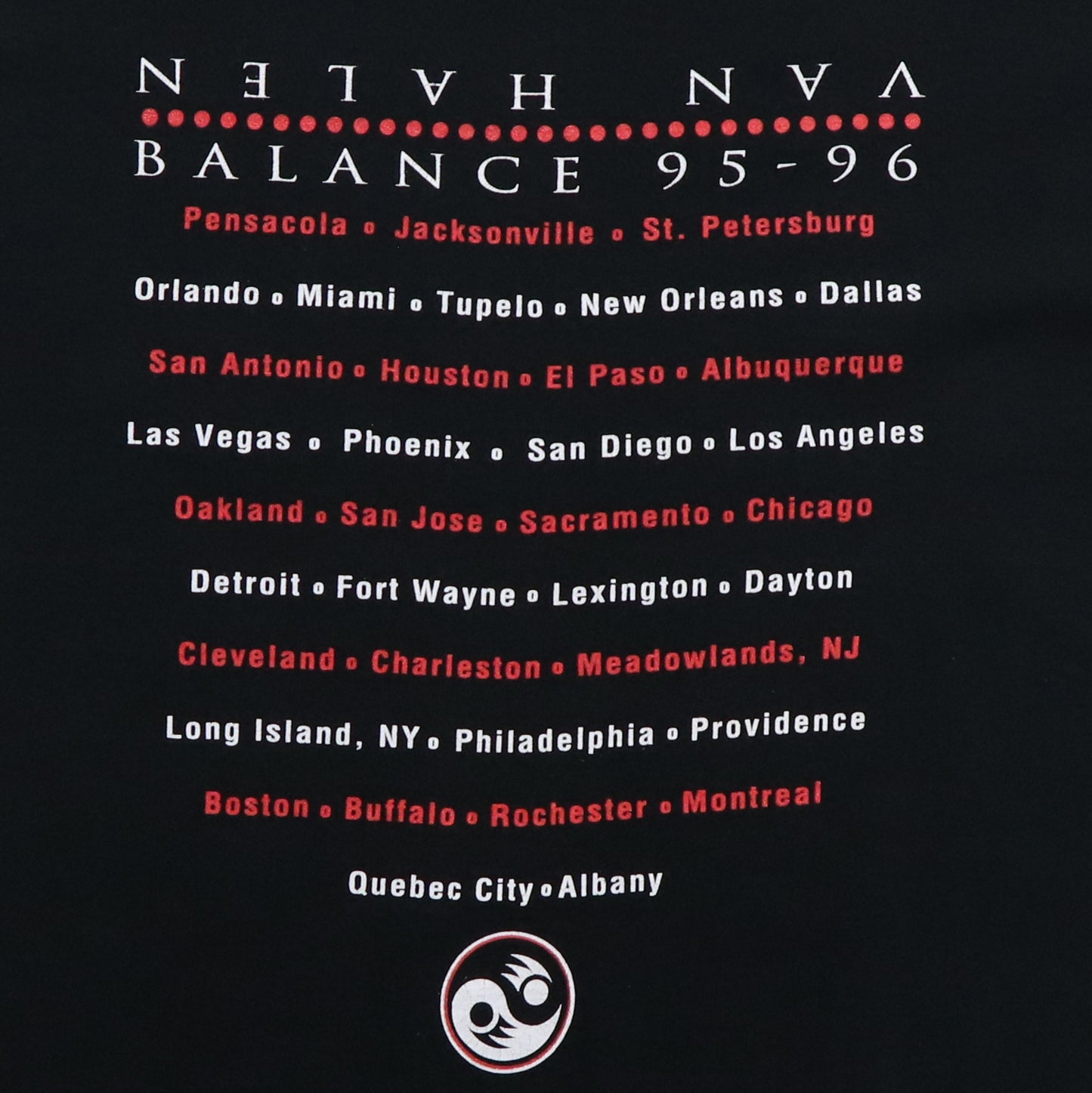 1995 Van Halen Balance Tour Shirt