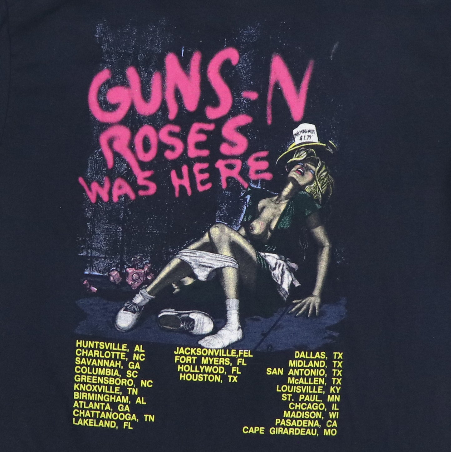 1987 Guns N Roses Appetite For Destruction Tour Shirt