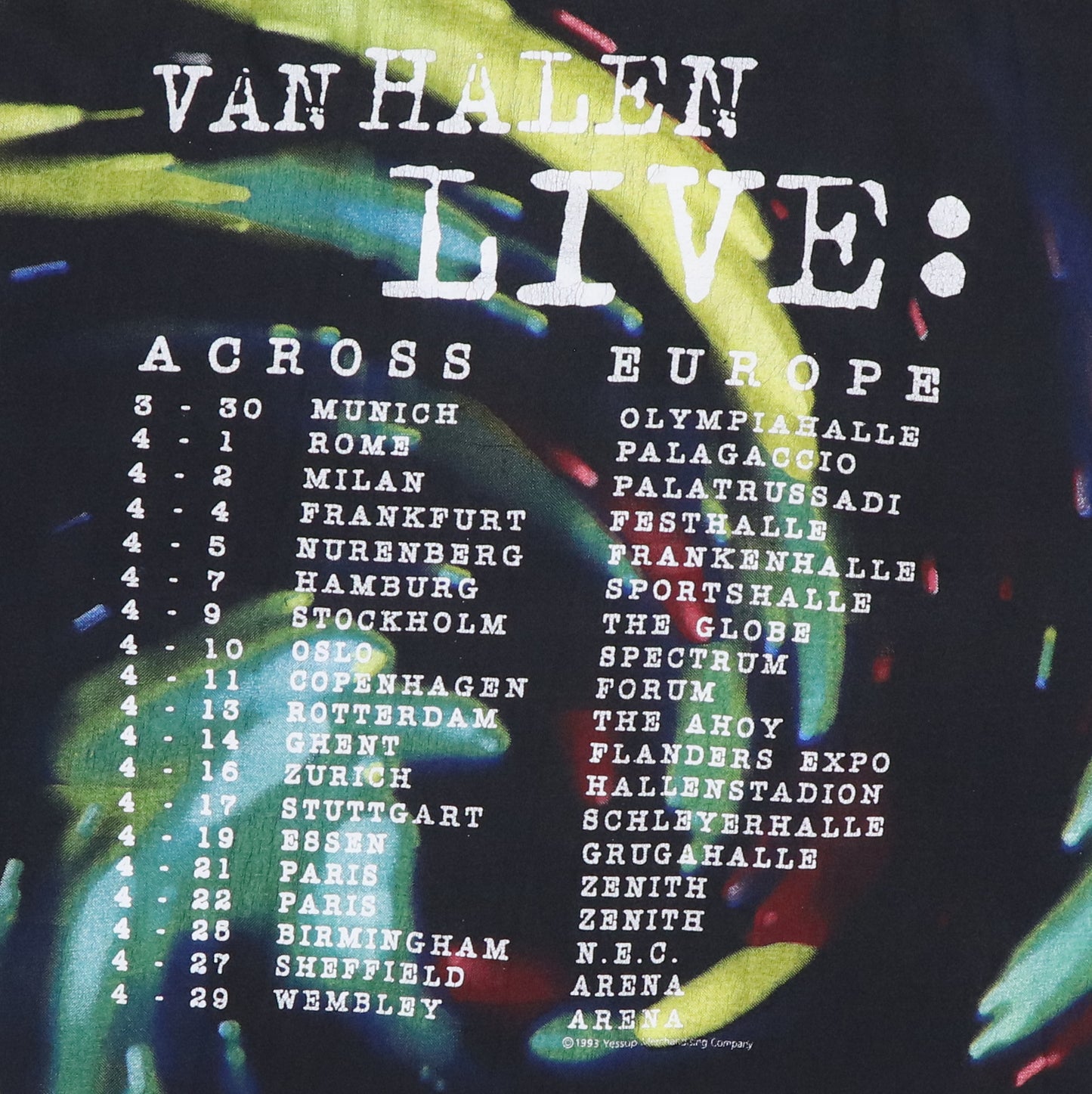 1993 Van Halen Live Tour All Over Print Shirt