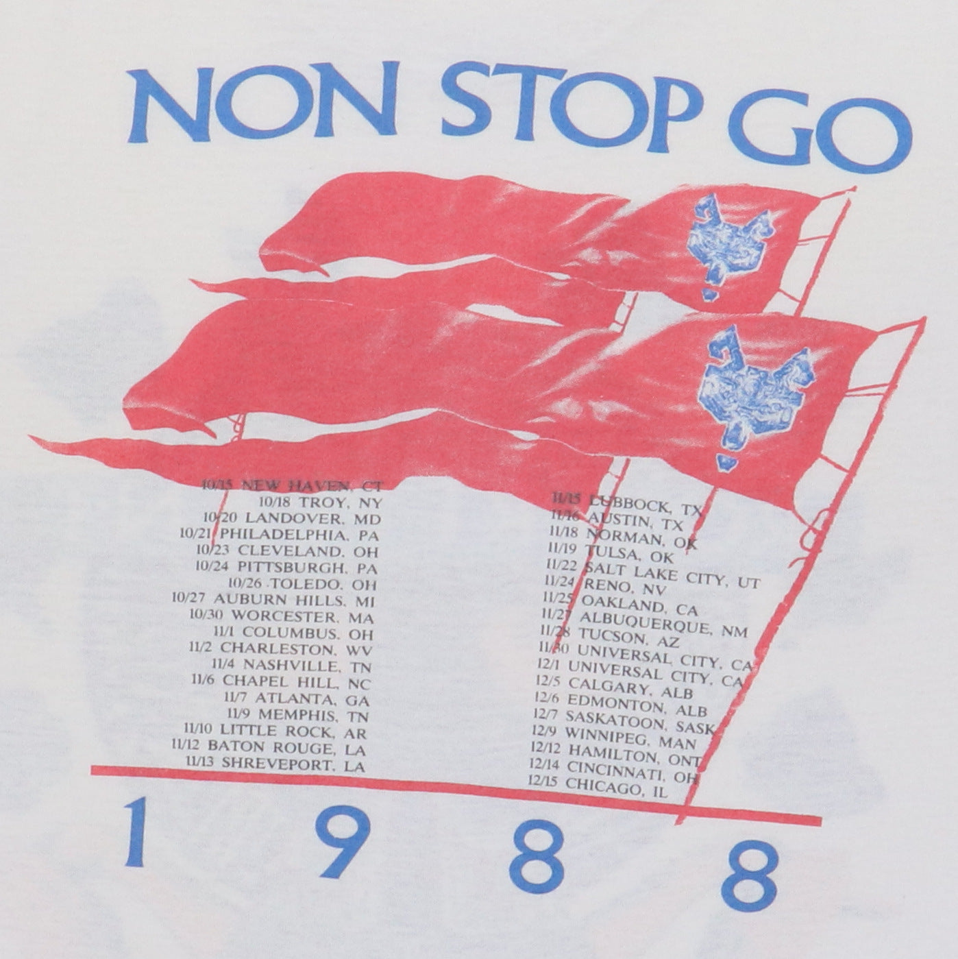 1988 Jimmy Page Robert Plant Non Stop Go Tour Shirt