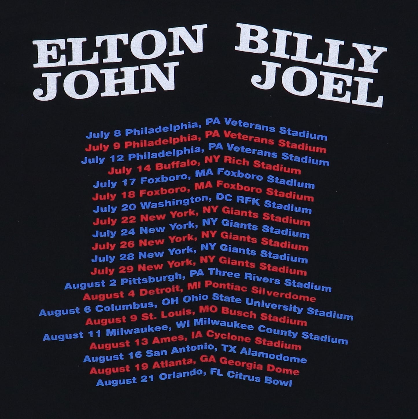 1994 Billy Joel Elton John Tour Shirt