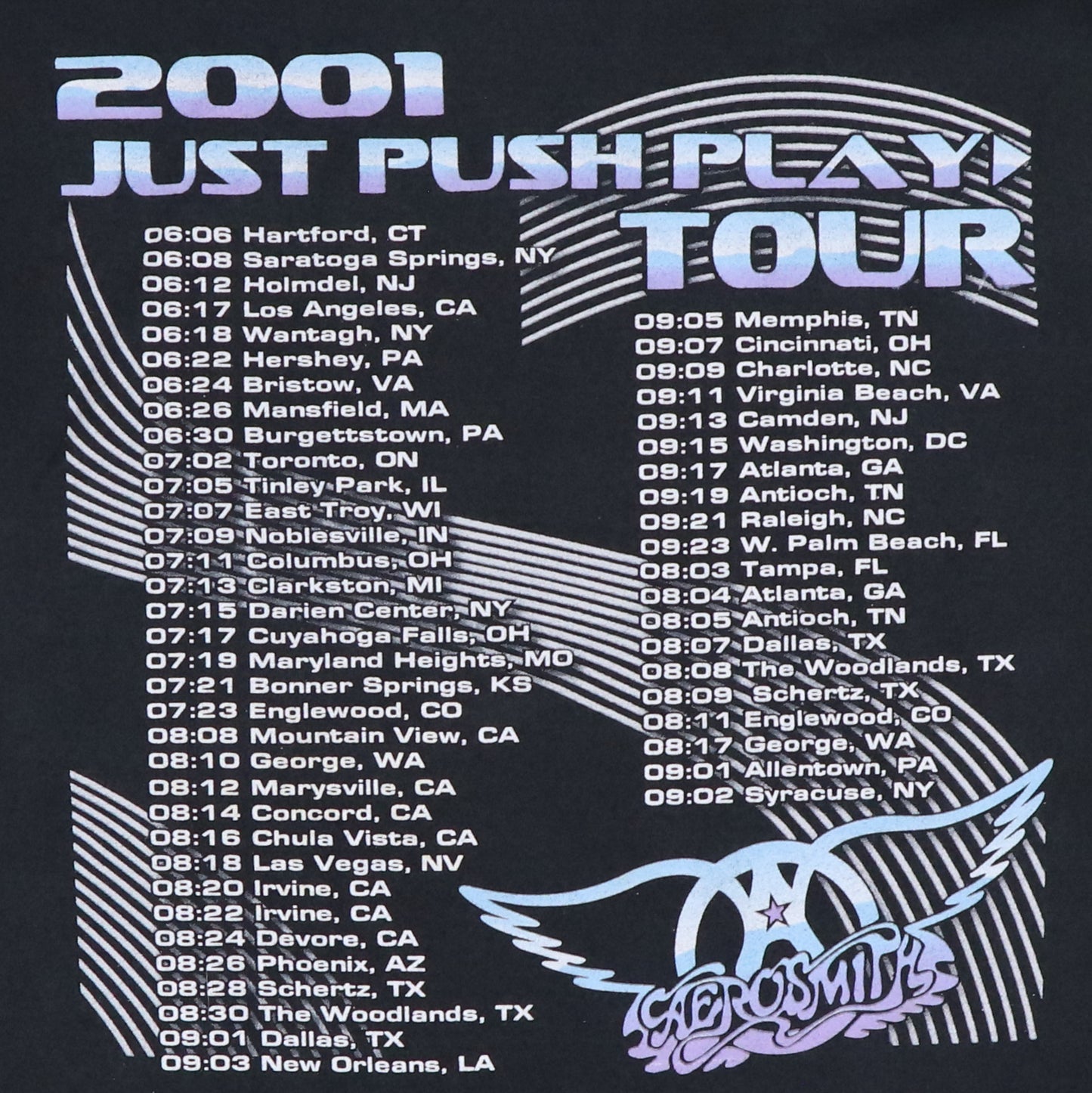 2001 Aerosmith Just Push Play Tour Shirt