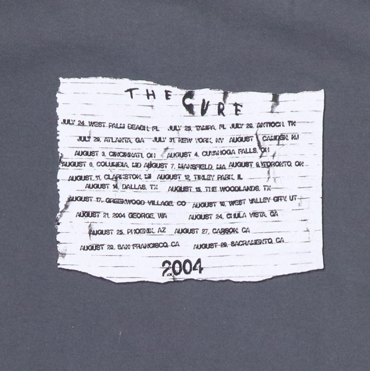 2004 The Cure Tour Shirt