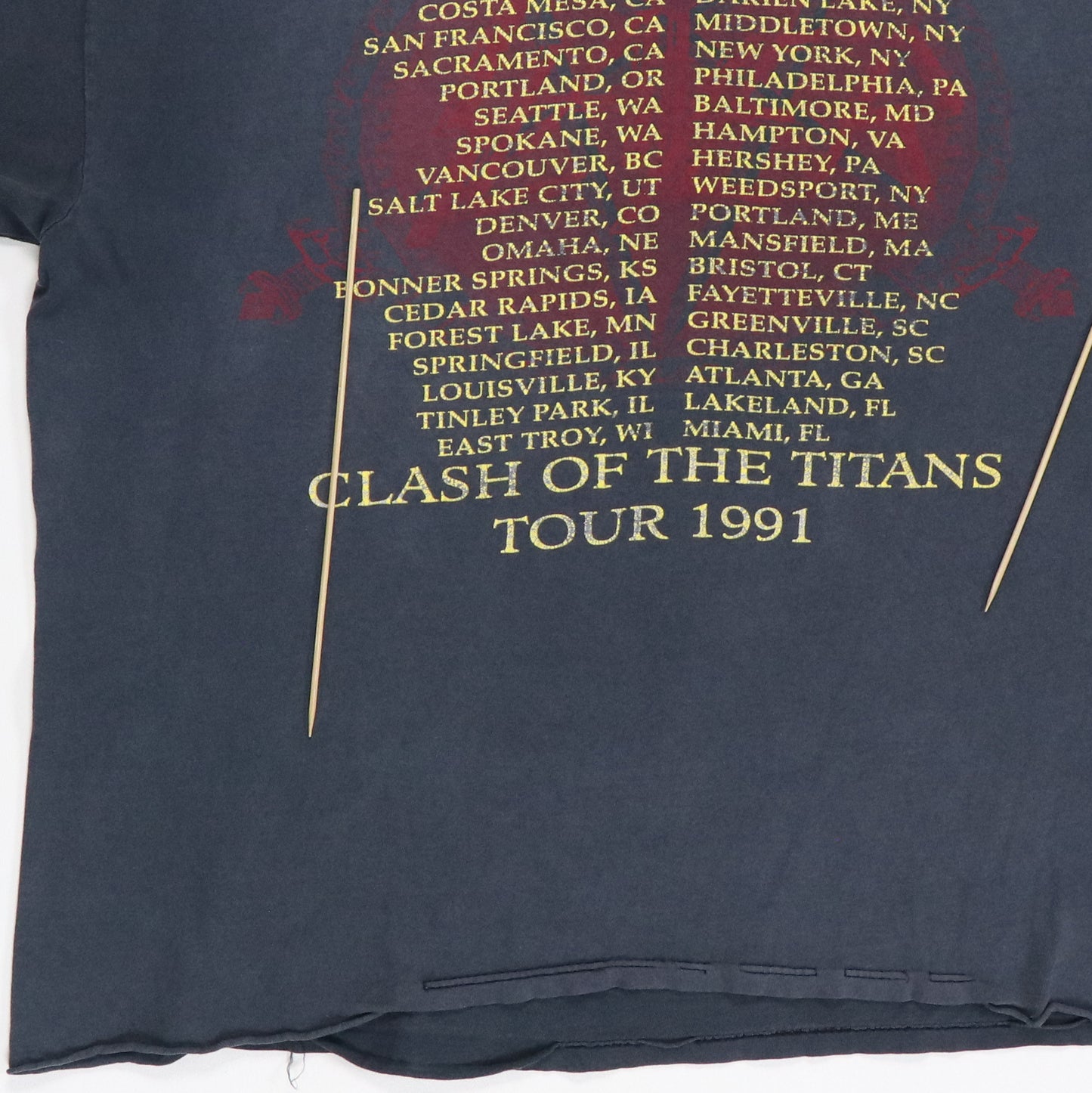 1991 Slayer Clash Of The Titans World Tour Shirt