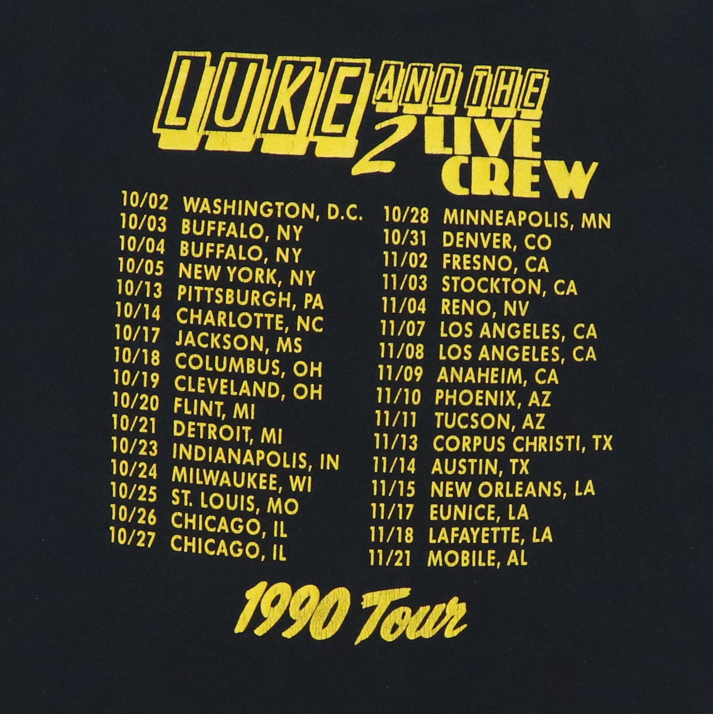 1990 2 Live Crew Banned In The USA Tour Shirt