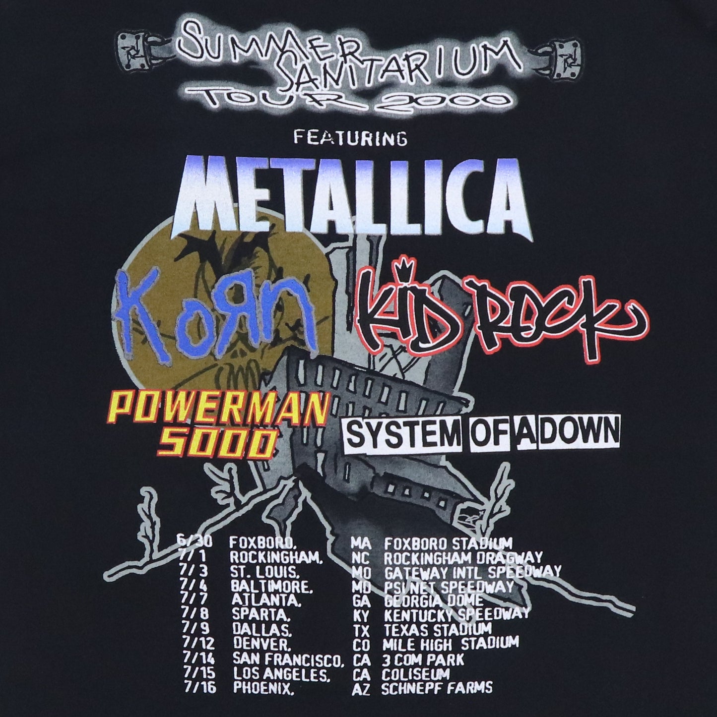 2000 Metallica Summer Sanitarium Tour Shirt