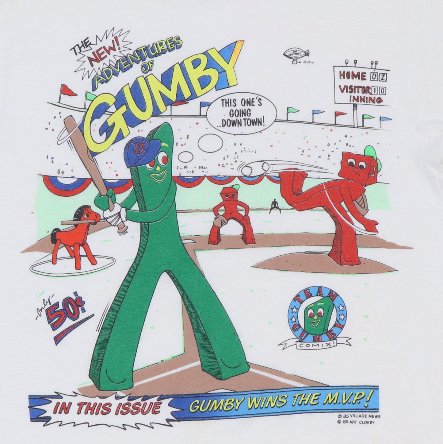 1985 Gumby Pokey Baseball Shirt