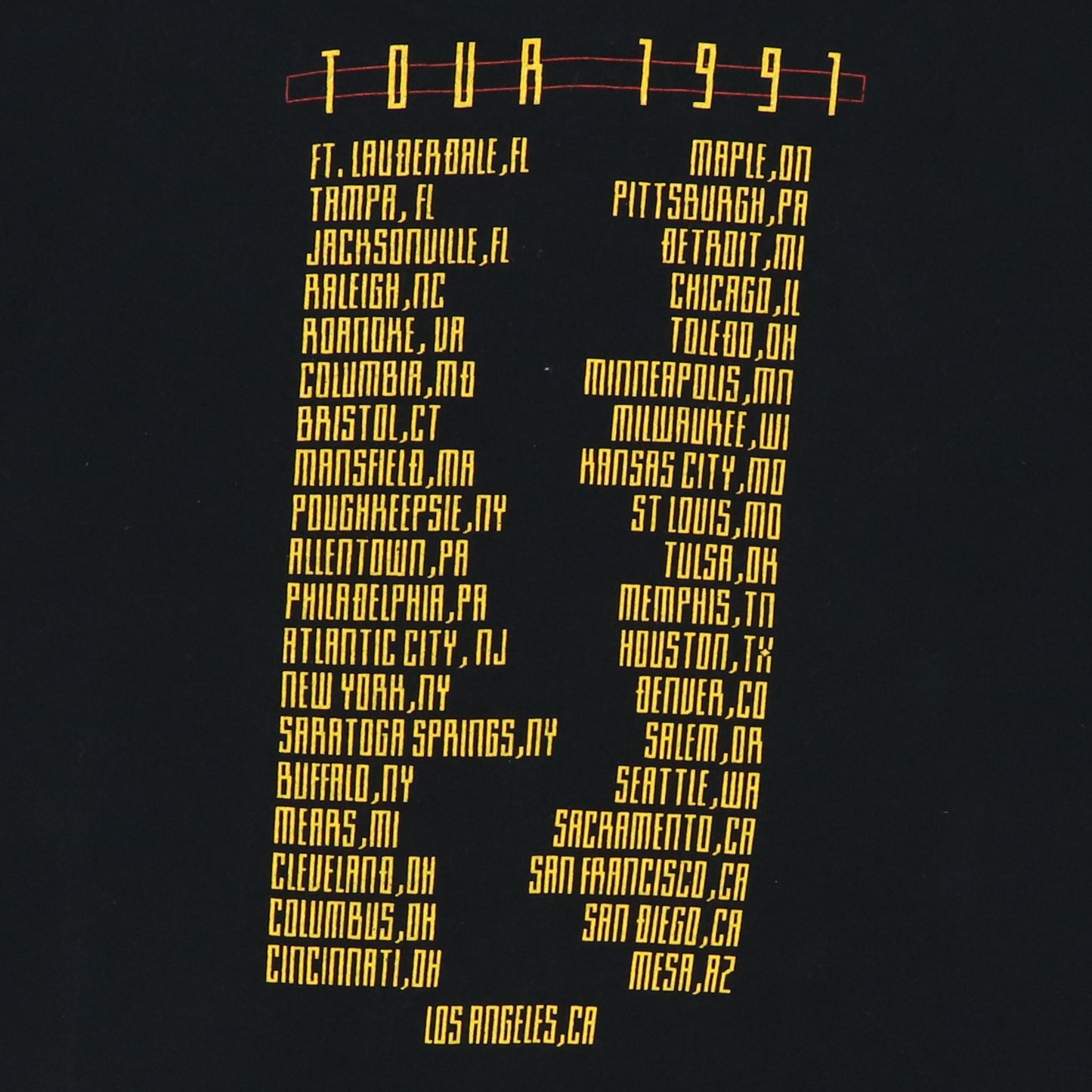 1991 Styx Edge Of The Century Tour Shirt