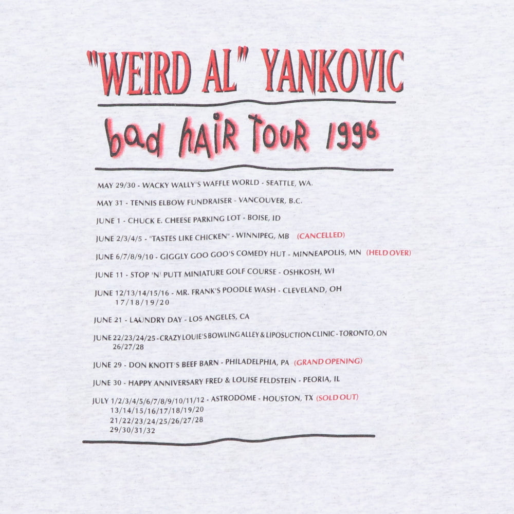 1996 Weird Al Yankovic Bad Hair Day Tour Shirt