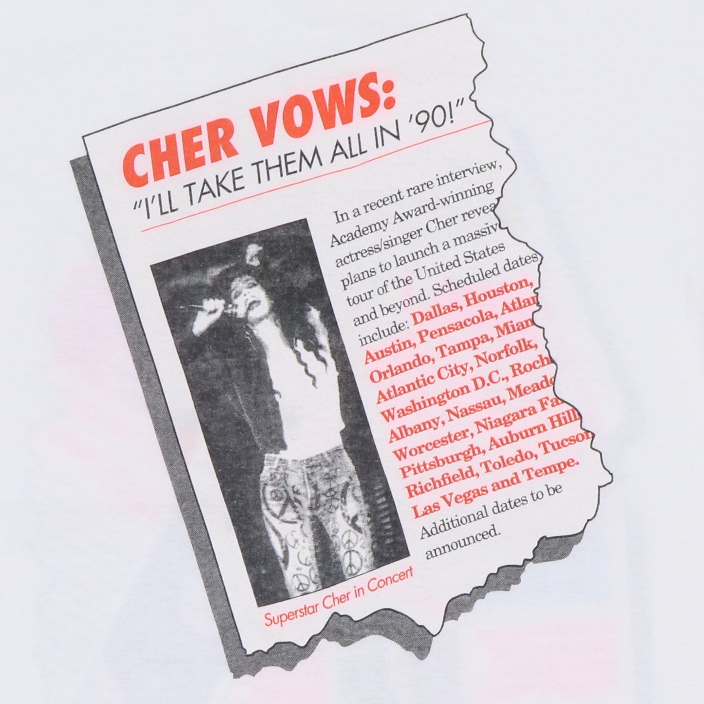 1990 Cher Irrational Enquirer Shirt