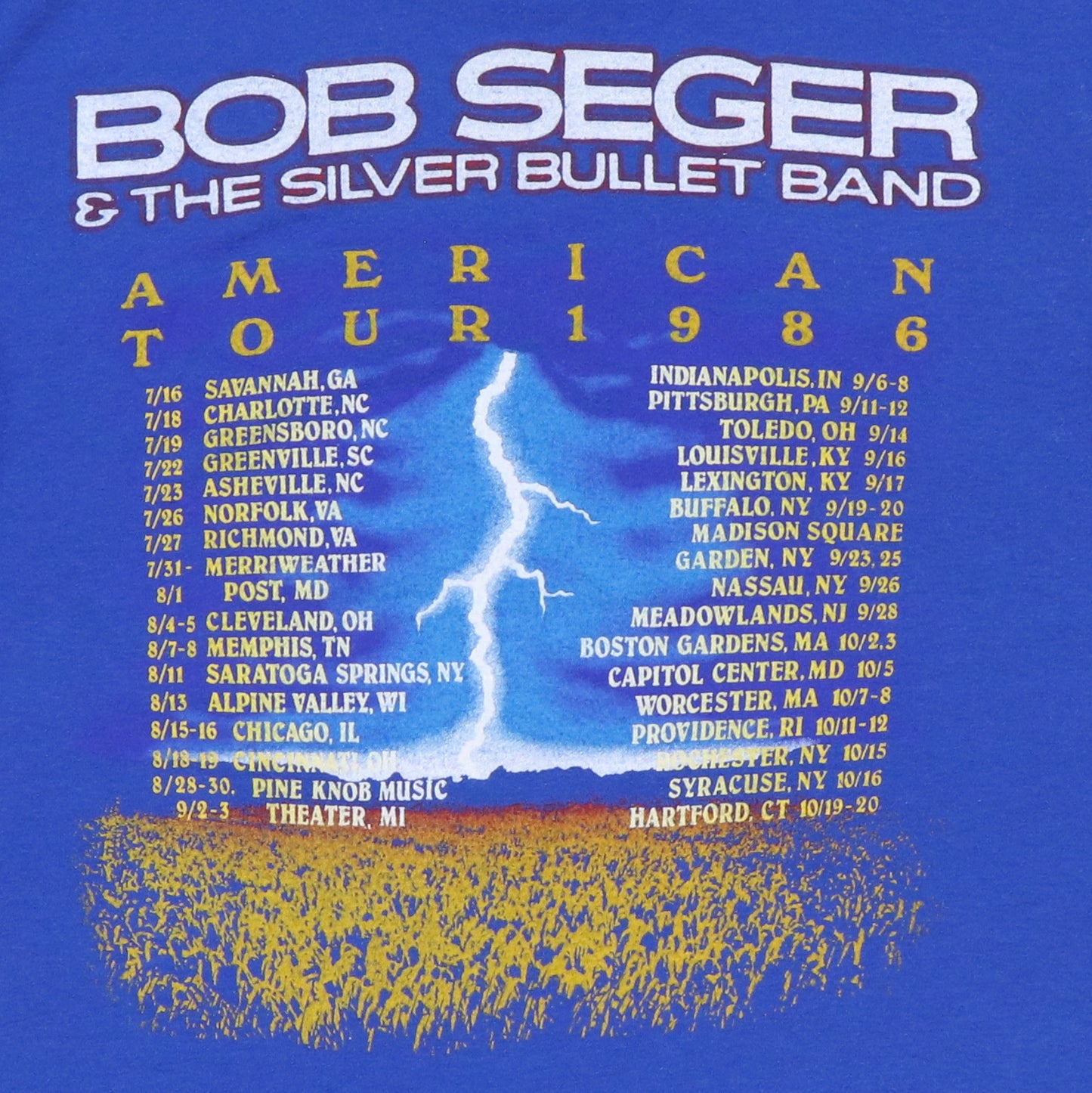 1986 Bob Seger American Storm Tour Shirt