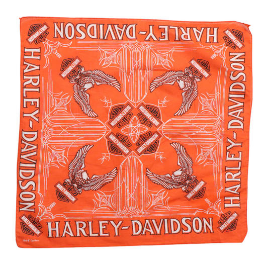 1970s Harley Davidson Orange Bandana